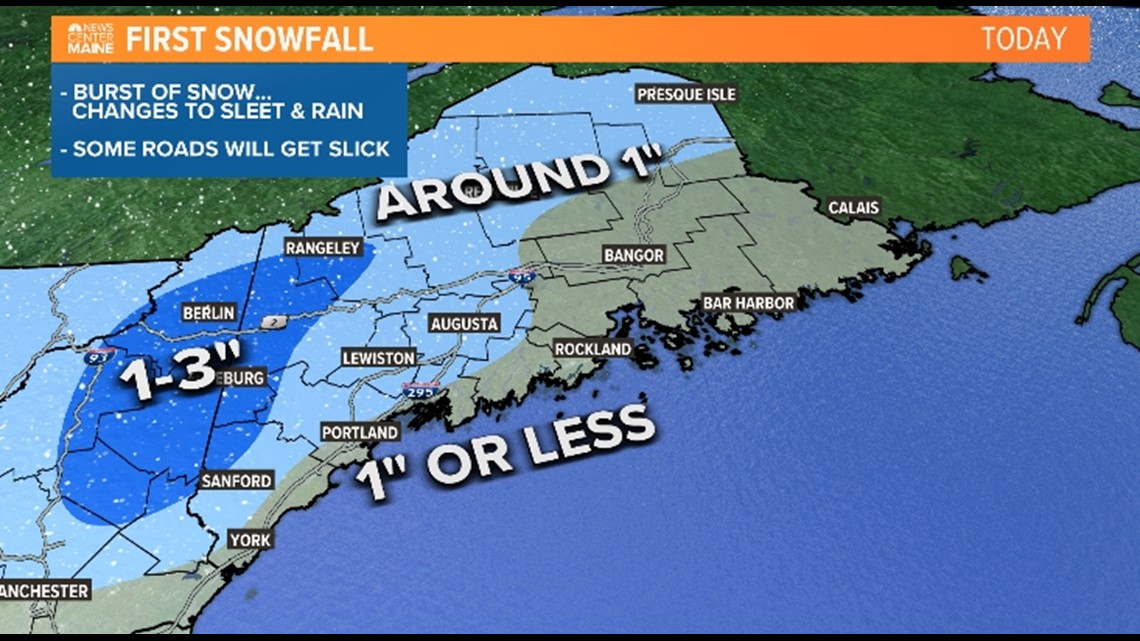 Maine snowfall forecast: First flakes for many expected Thursday ...