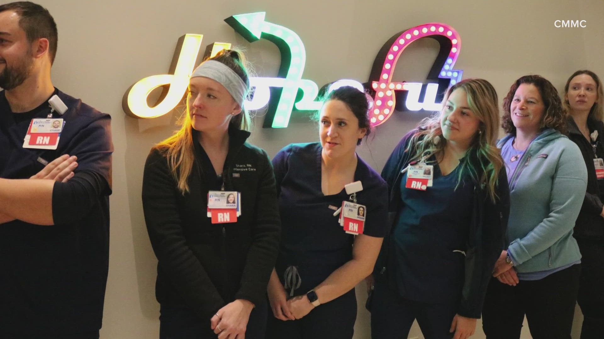 "As the patient was wheeled down the hall, team members put their hands on their hearts in a gesture of solidarity and empathy," Central Maine Healthcare said.