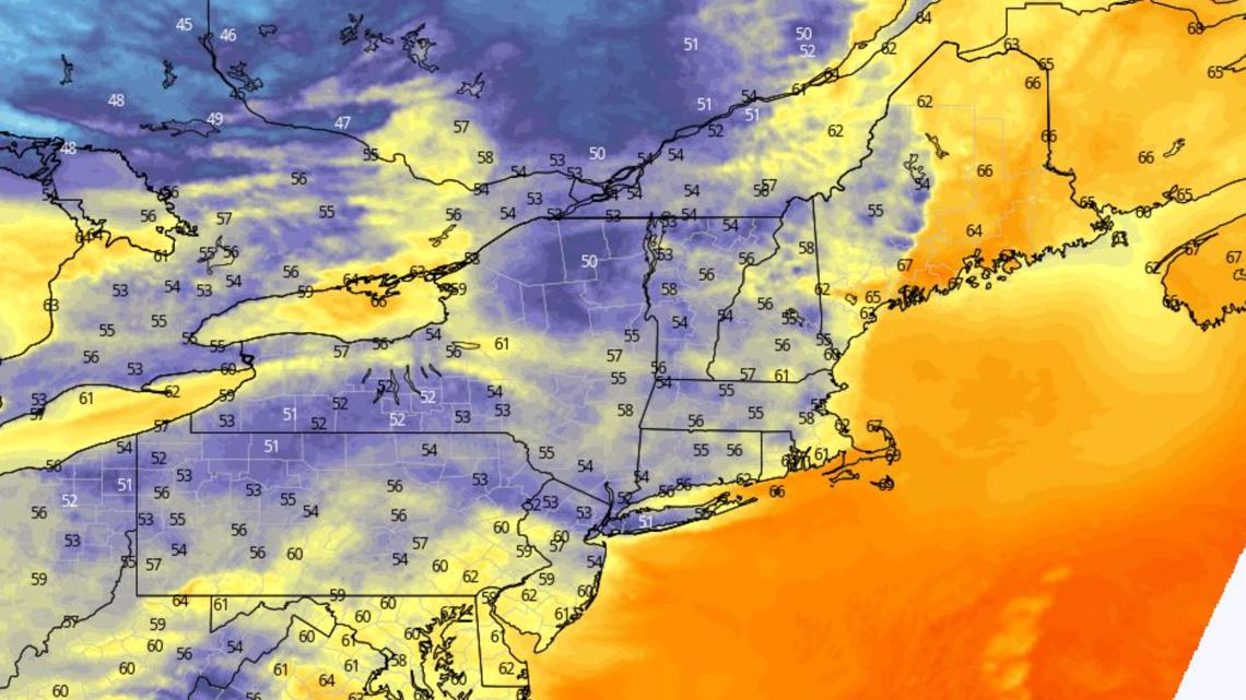 Downpours, then humidity breaks in Maine