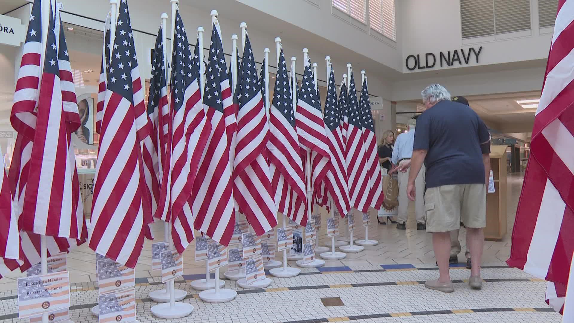 The Portland Rotary Club in partnership with the Maine Mall is hosting its fourth Flags for Heroes community event.