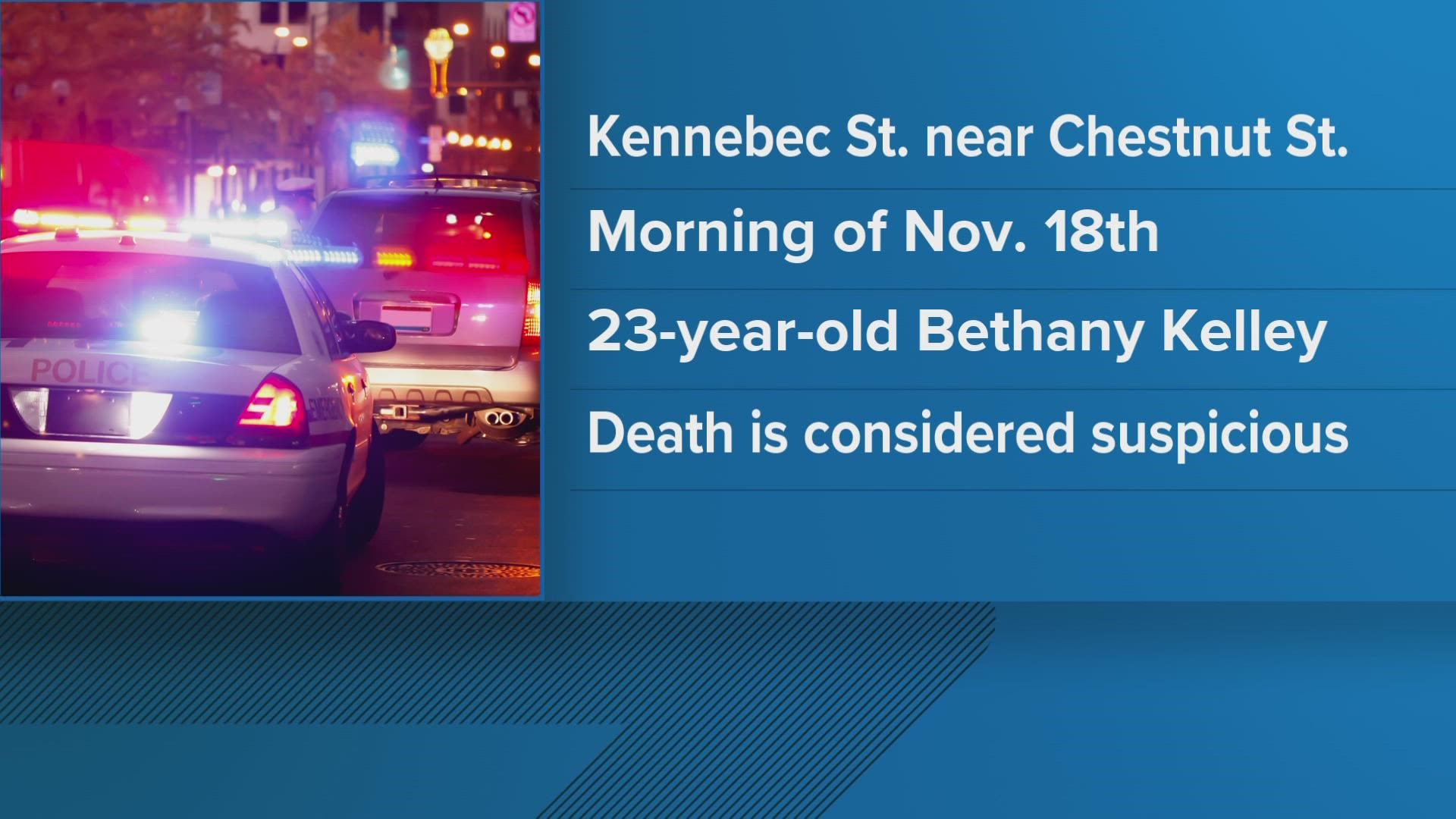 Bethany Kelley, an unhoused Portland woman, was found dead on Kennebec Street the morning of Nov. 18.
