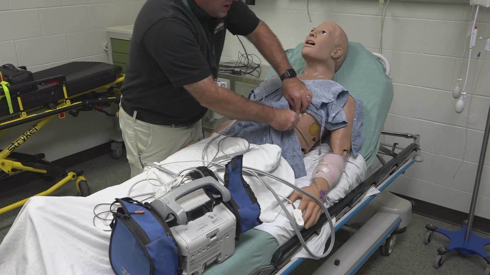 The lab comes with a human manikin that breaths, talks, and shows lifelike medical symptoms and conditions.