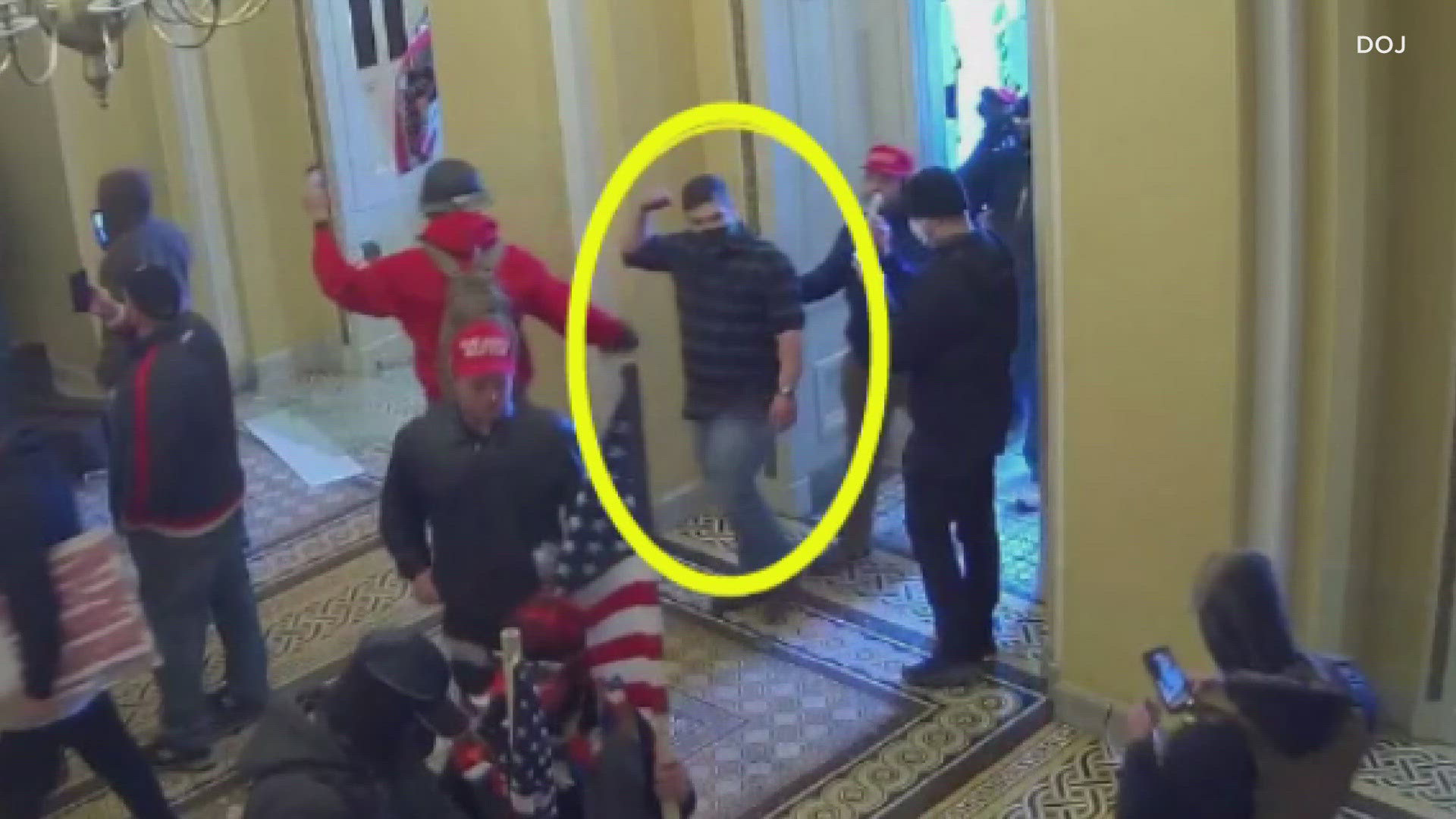 The FBI alleges Benjamin Bowden entered the U.S. Capitol building and kicked a closed door.