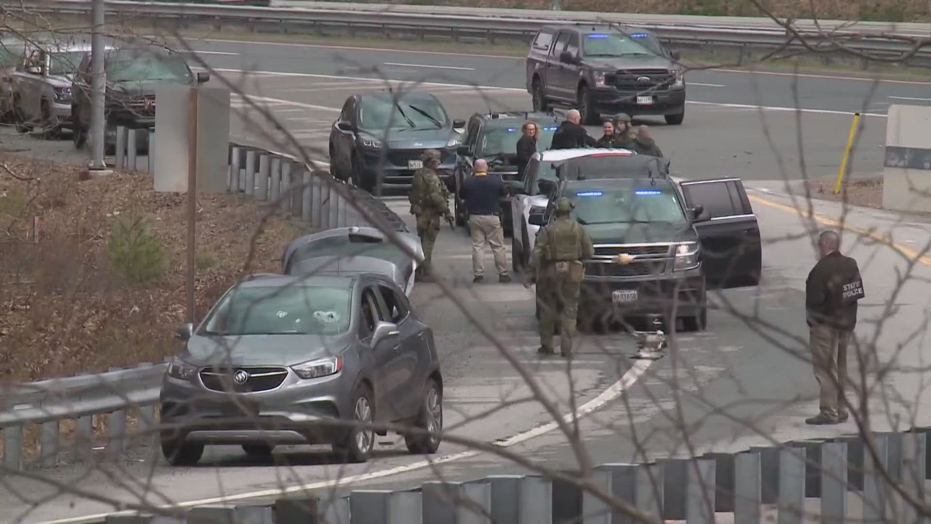 Four bodies were found at a home in Bowdoin, and three people have been injured in a shooting on I-295 in Yarmouth; police believe both incidents are connected.
