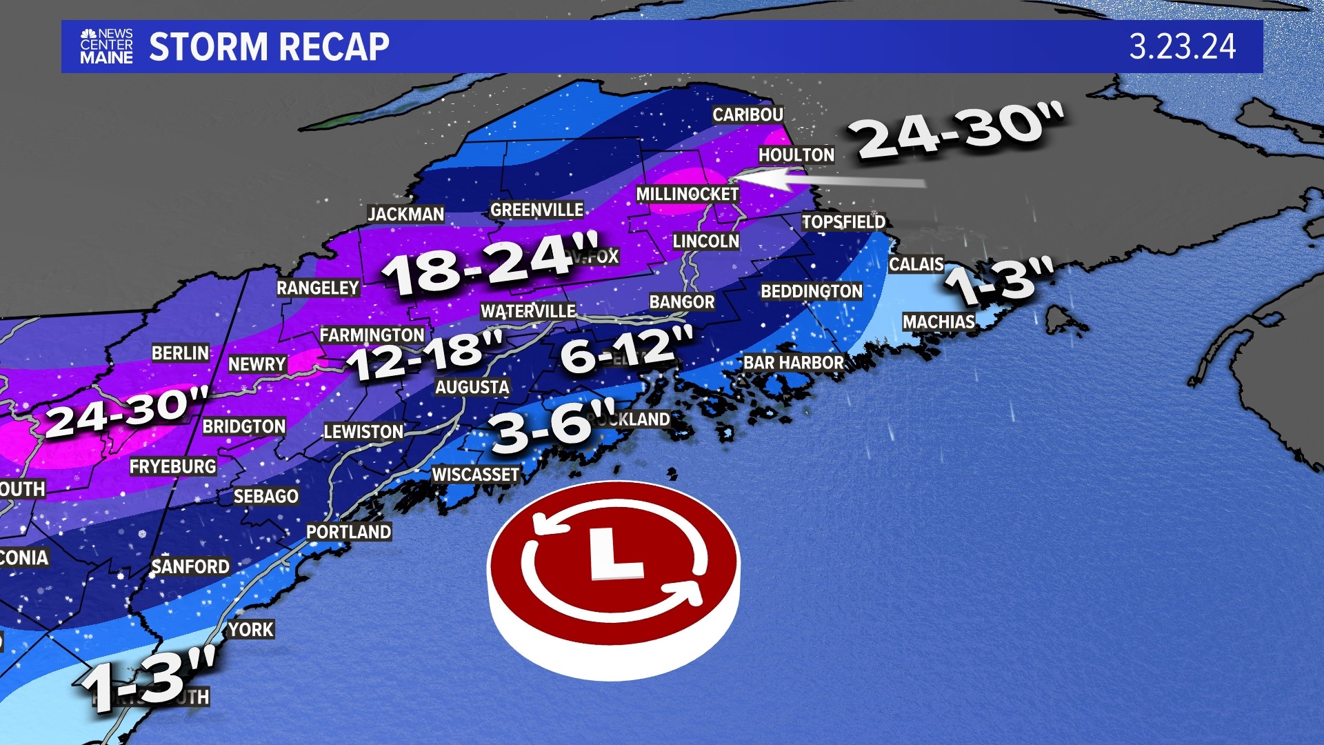 The biggest storm this season walloped Maine with wicked ice and a lot of powder.