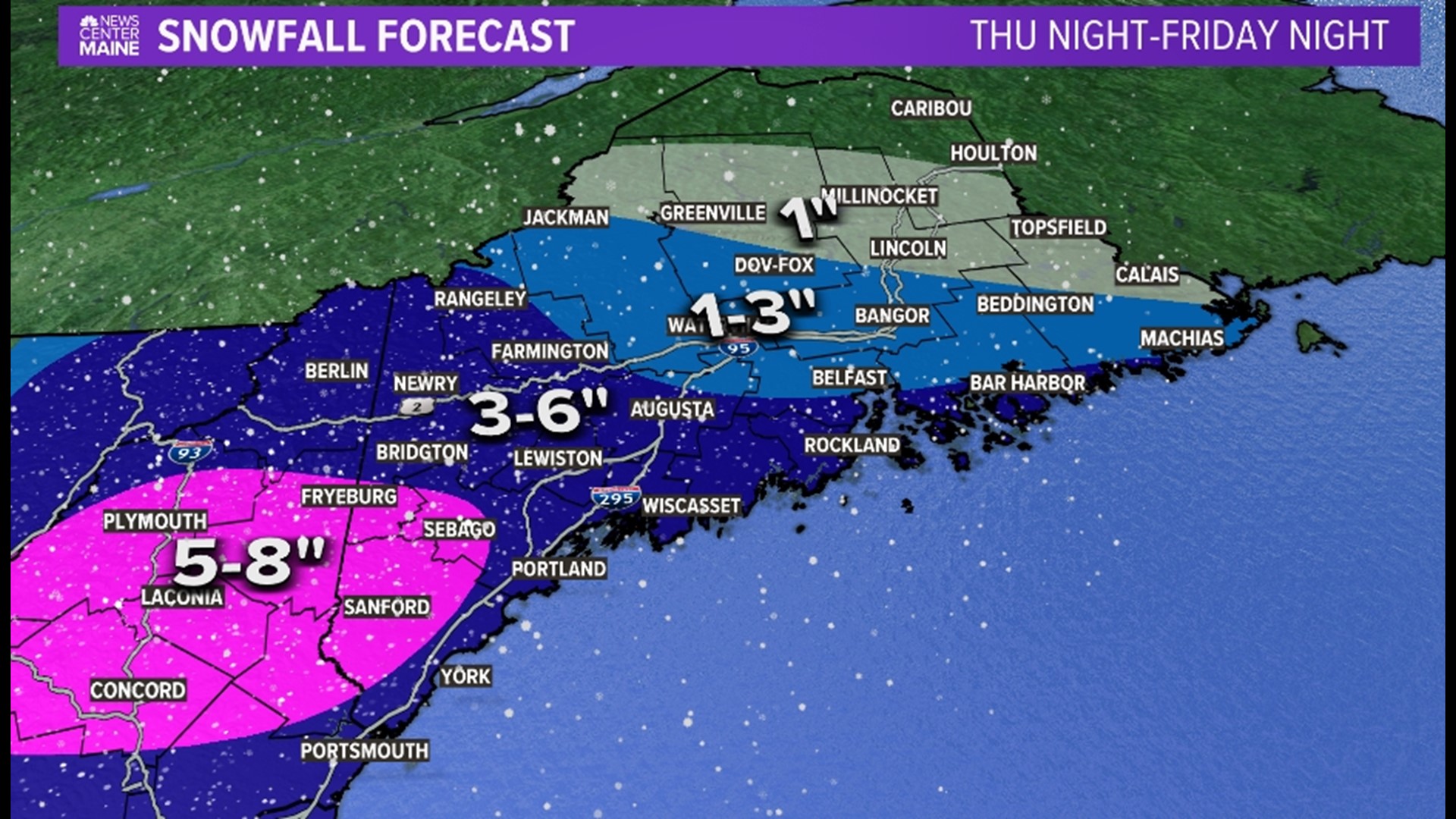 Maine weather forecast Expected snow totals for January 19, 20