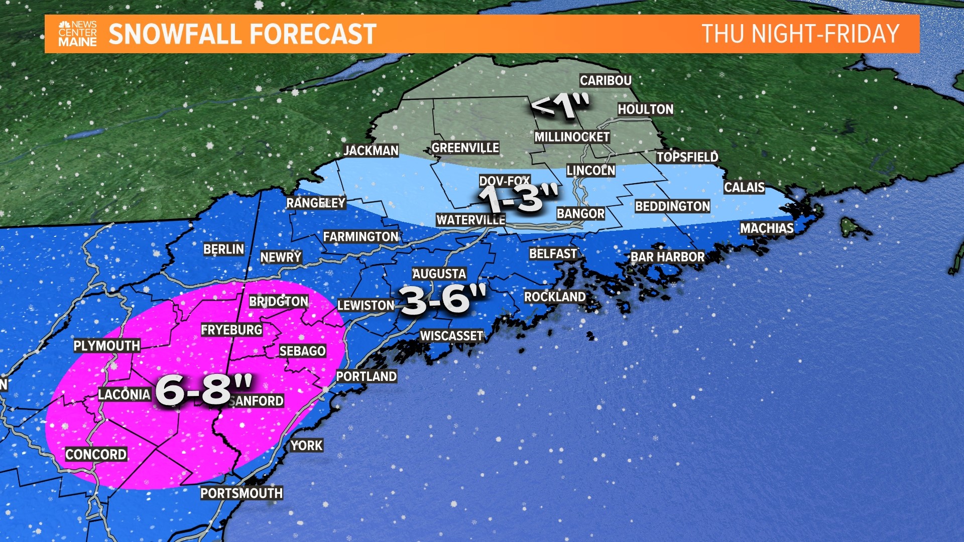 Maine weather forecast Snow total predictions and timeline