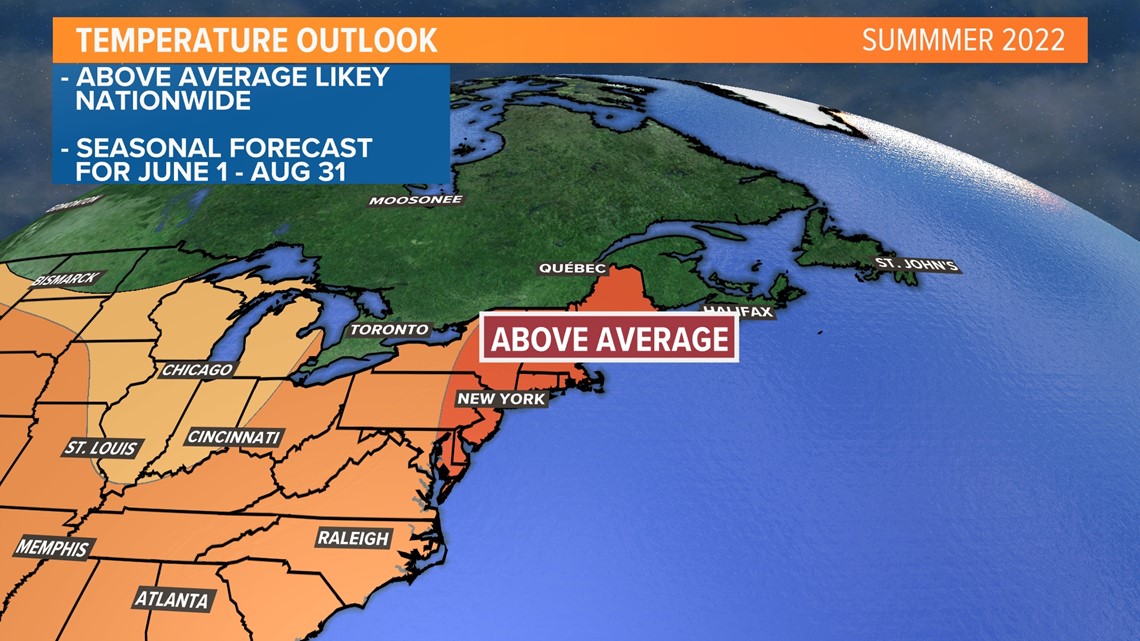 The summer seasonal forecast is in, and it looks warm for Maine