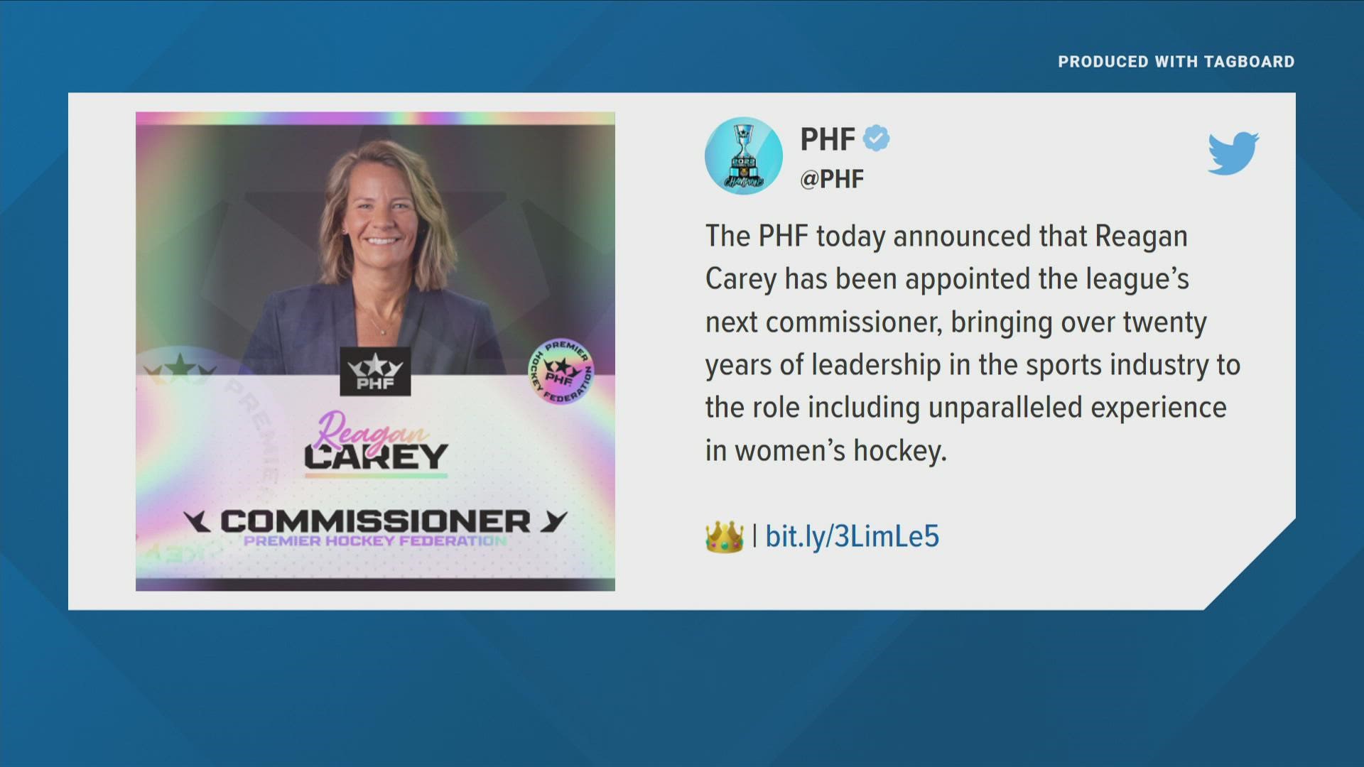 Reagan Carey is bringing her Olympic gold medal-winning resume to lead the Premier Hockey Federation.