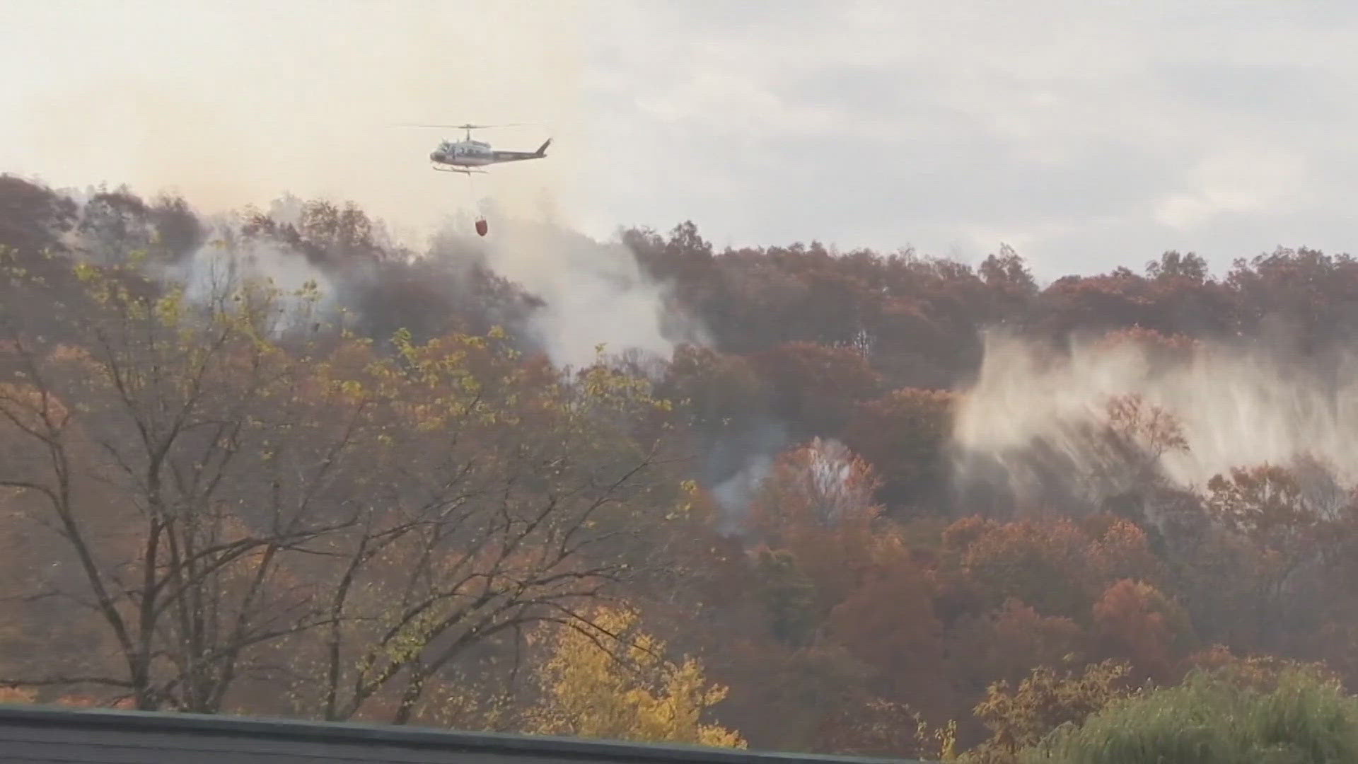 The Hawthorne fire has burned at least 125 acres on and around Lamentation Mountain in Berlin, Connecticut.