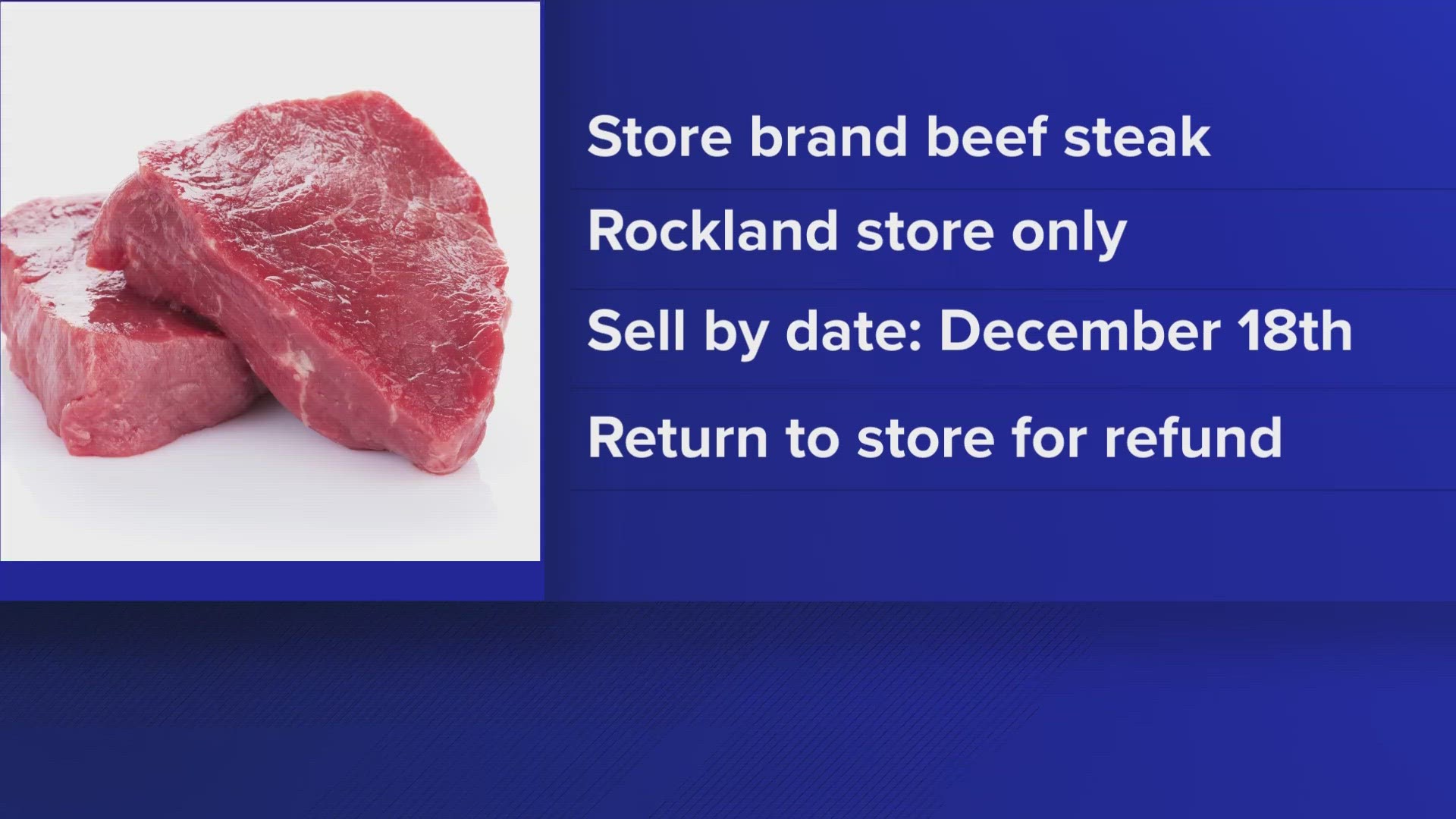 The supermarket chain said Friday the products sold on Dec. 14 may contain "foreign material."