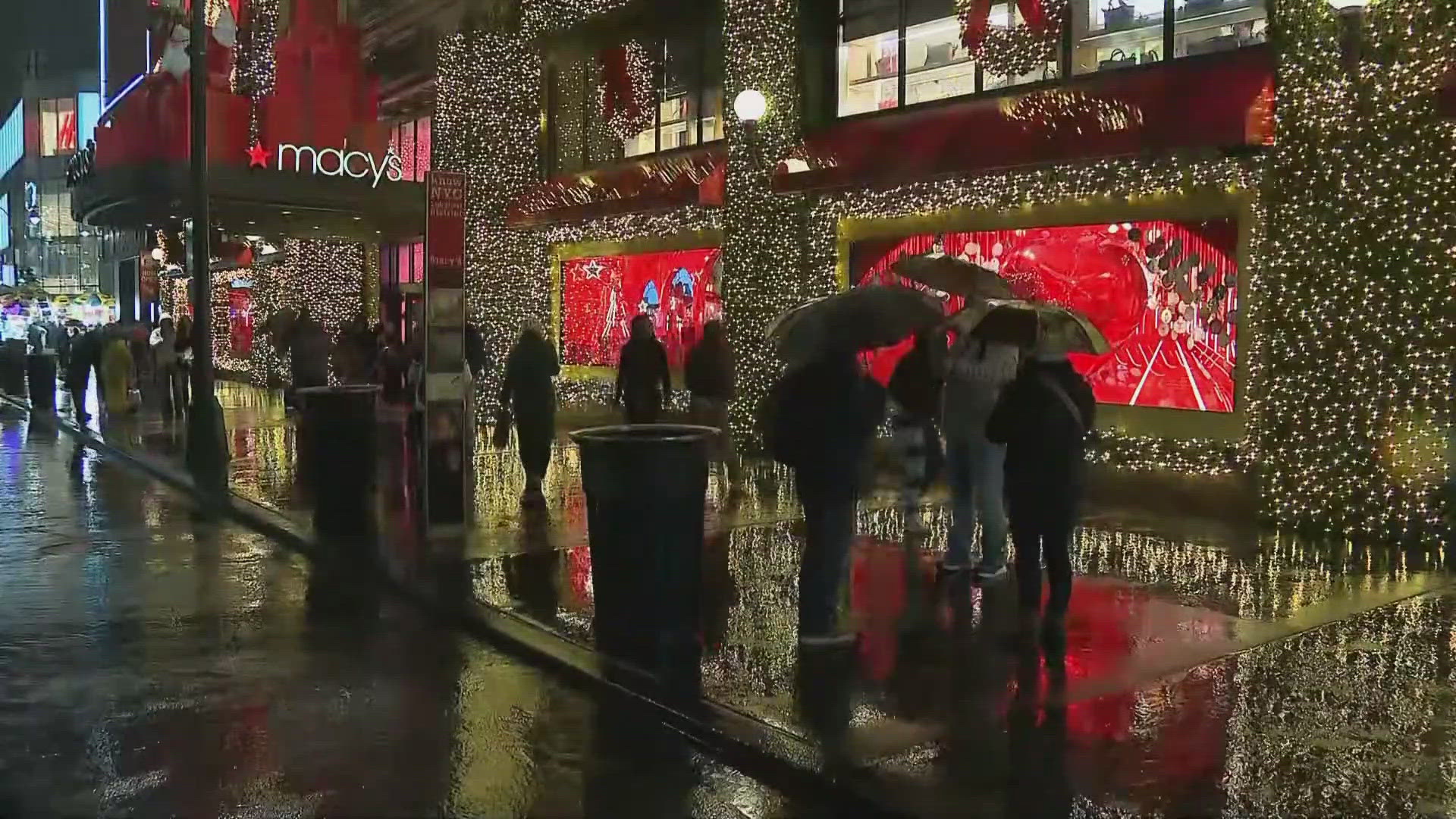 Macy's flagship store unveiled its holiday decorations Thursday night.