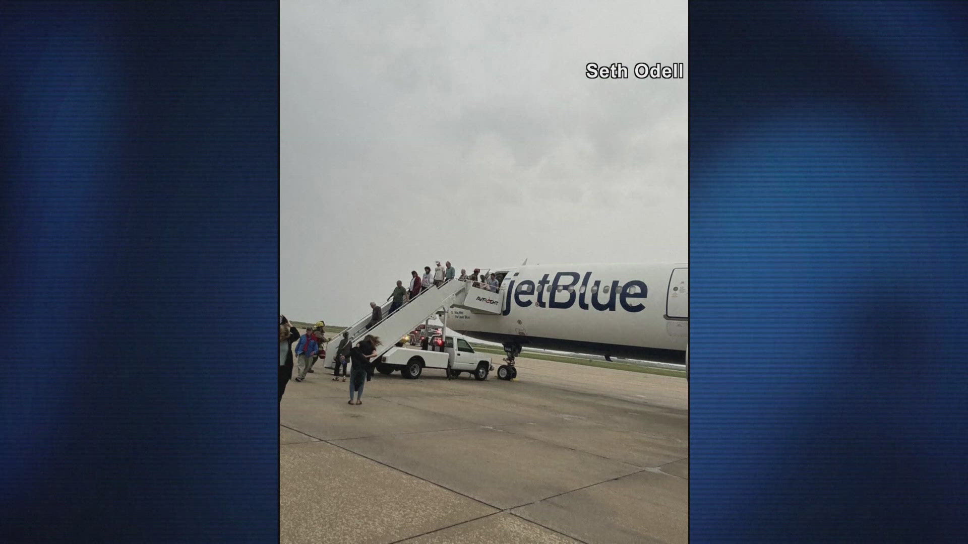 All 130 passengers and crew on the flight were able to deplane safely.