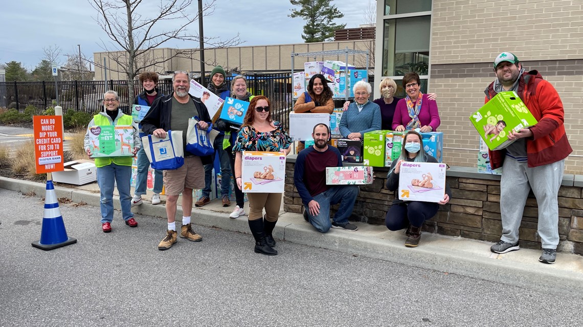 Woman who relied on Maine Diaper Bank donates 1,500 worth of baby
