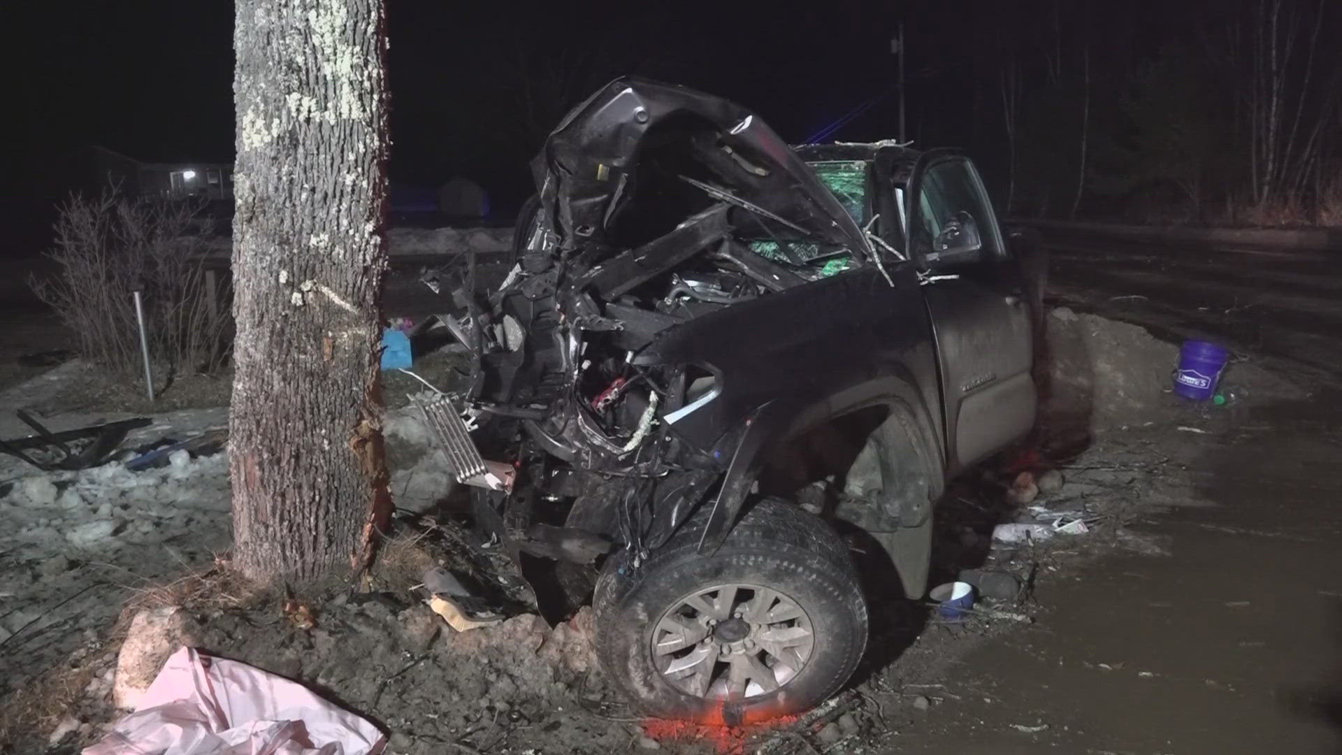 Part of Stetson Road near Ollie's Market was closed Wednesday evening as officials responded to the crash.