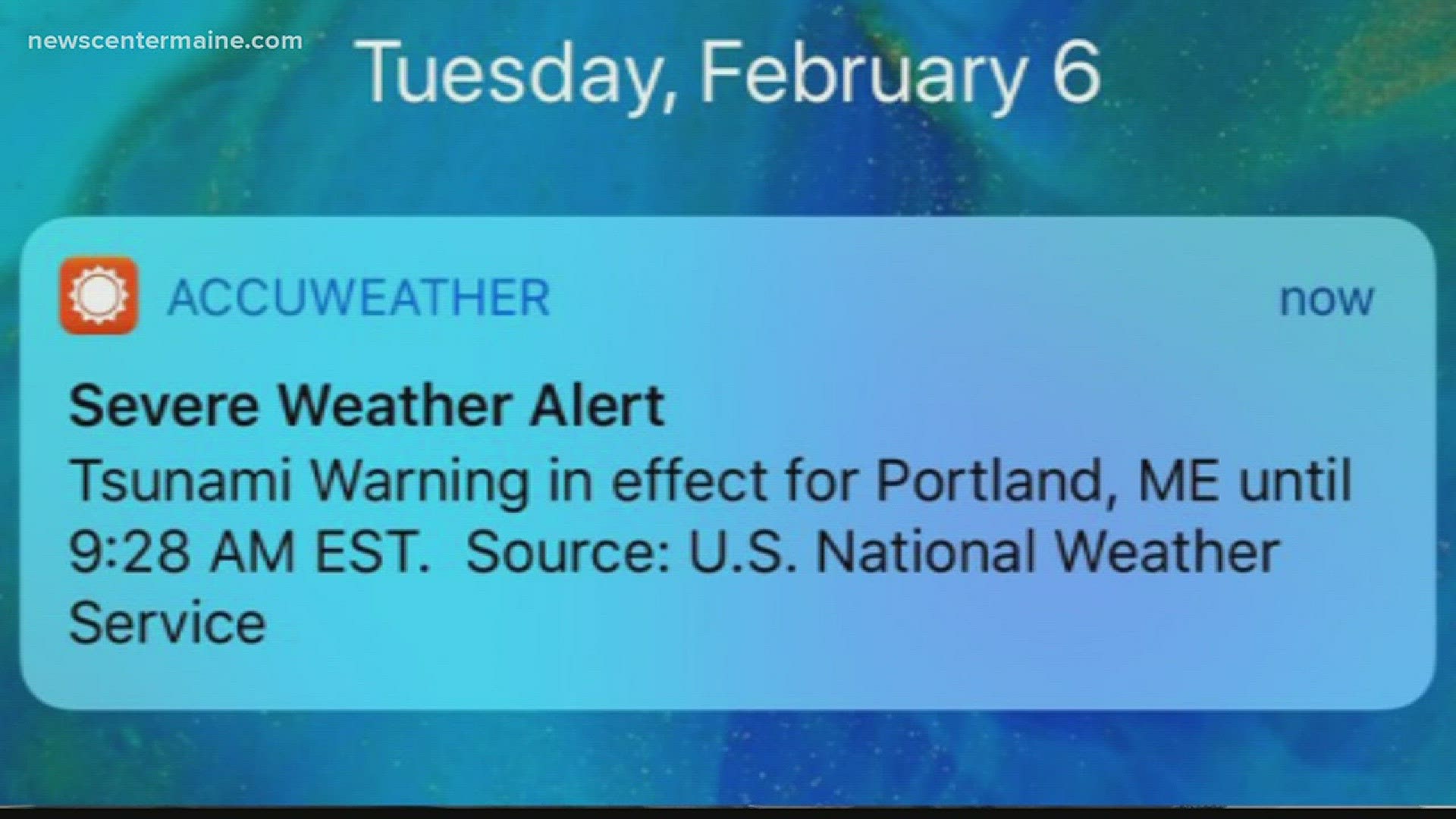Push alert missing one crucial word: test