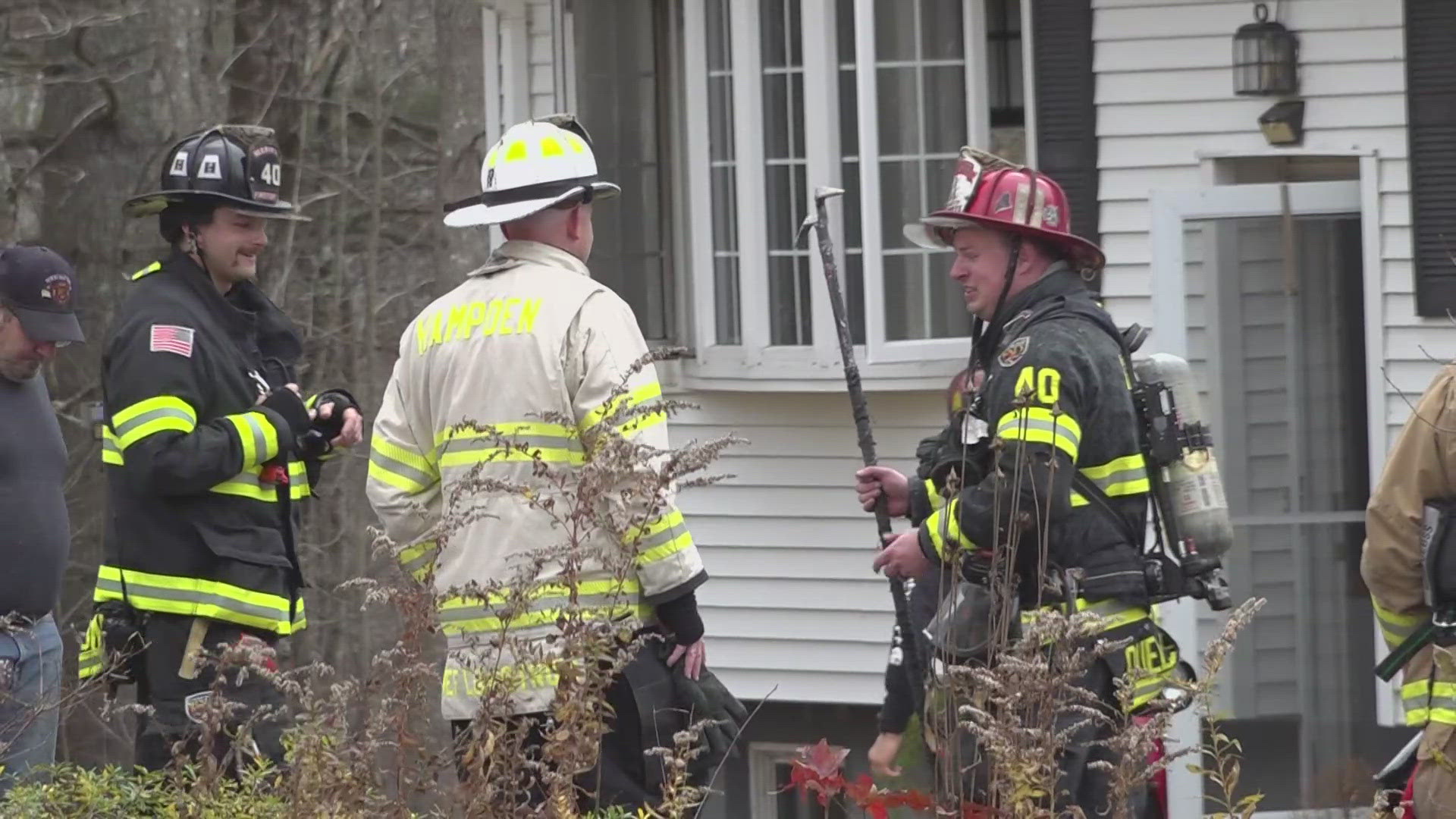 The flames did not spread outside the home, but Hermon's fire chief said the building is now considered uninhabitable.