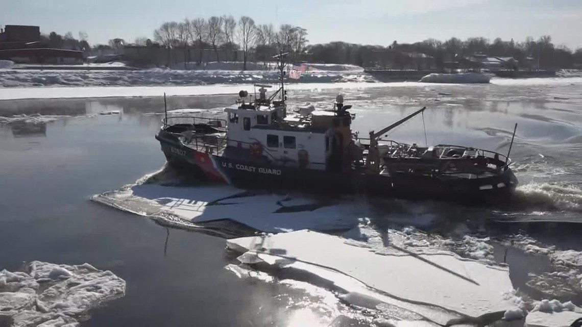 Coast Guard Cutters take to the Penobscot River to break some ice