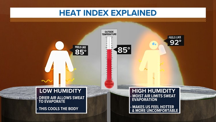 High Humidity Reduces The Body's Ability To How humidity affects 'feels like' temperatures | newscentermaine.com