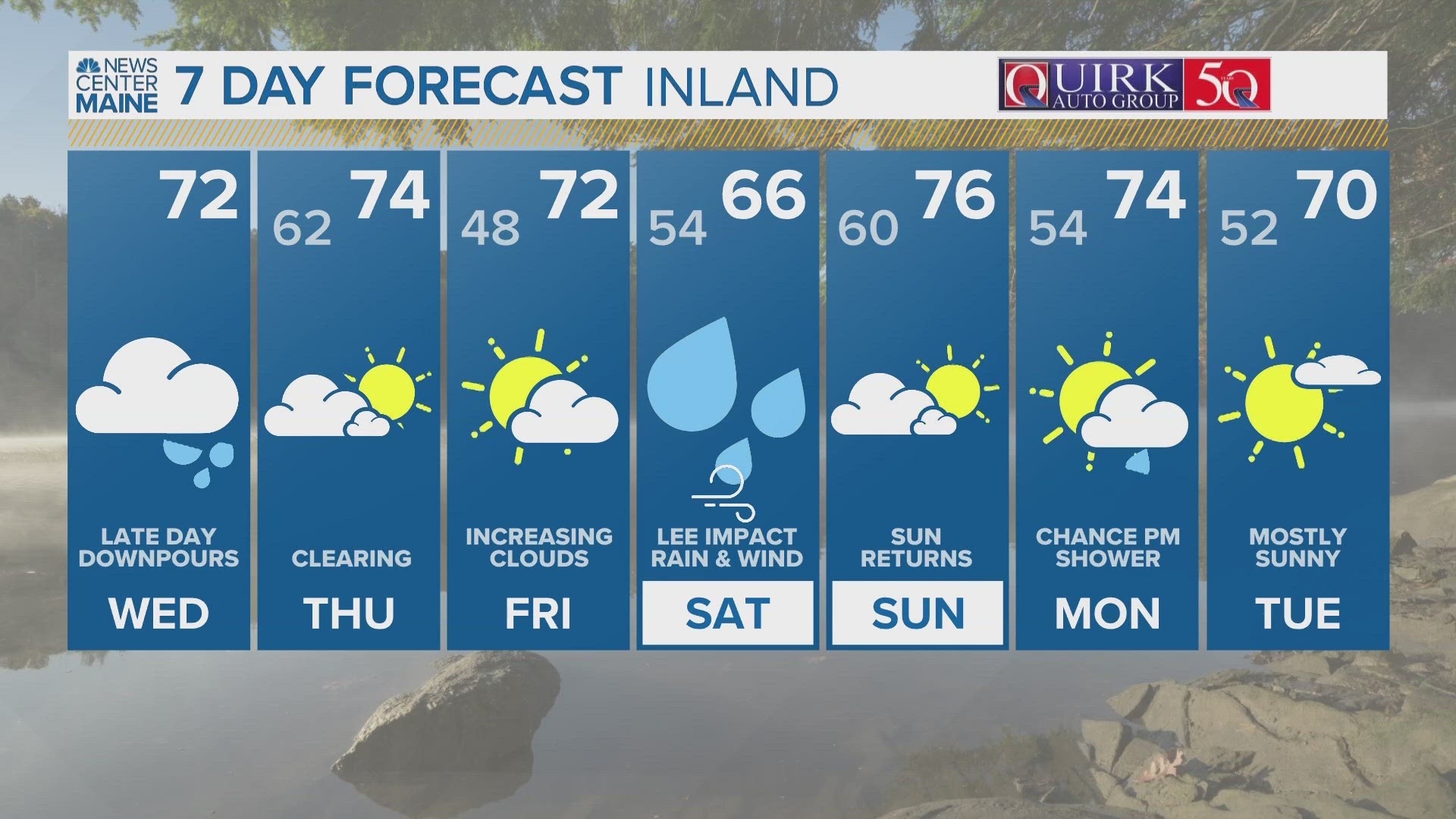 NEWS CENTER Maine Weather Video Forecast: UPDATE Wednesday, September 13, 2023. 6:00 am