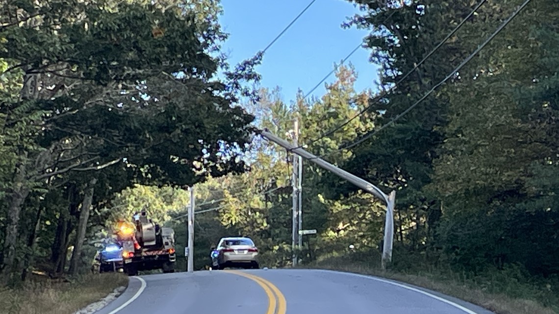 Car Crashes Into Utility Pole In North Yarmouth, Road Closes ...