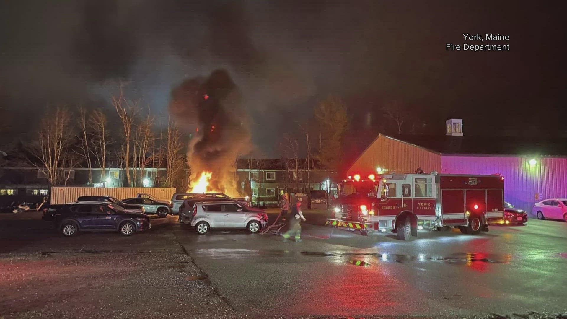 The fire at the autobody shop happened just after 4 a.m. Monday.