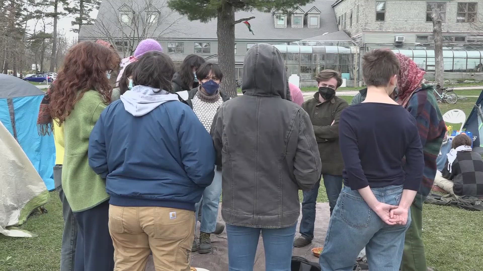 Students at the Bar Harbor college are calling for an end to what they say is an ongoing genocide.