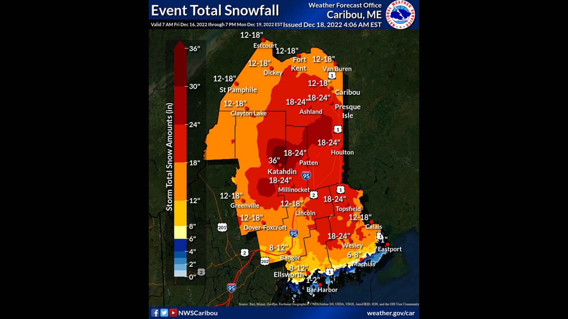 Parts of Maine got more than two feet of snow from the Nor'easter ...