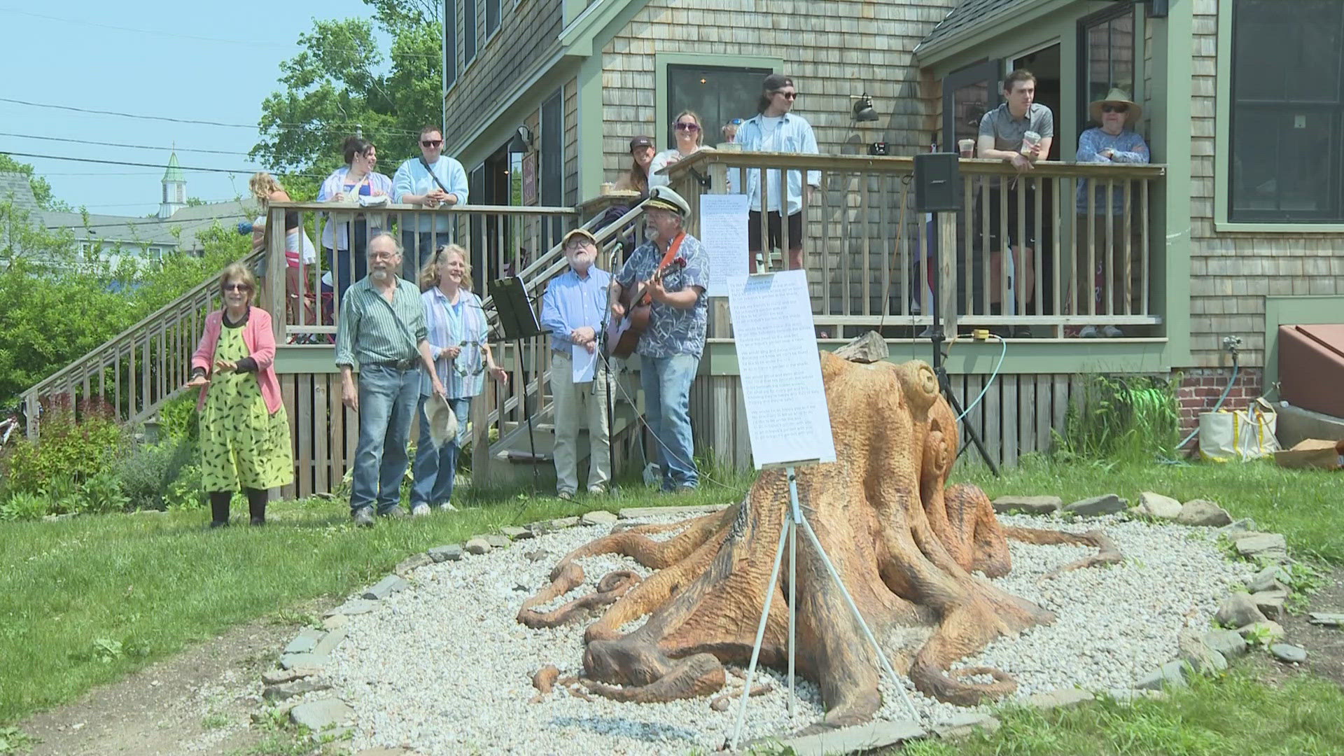 "Everybody stopped here to check it out because he was out here almost rain or shine just chipping away for hours," one community member said.