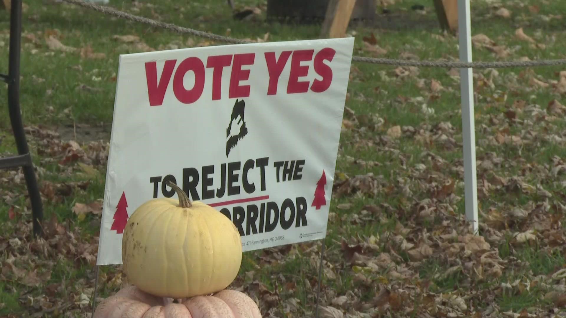 As the final voters head to the polls to cast their votes, the 'Yes on 1' campaign, which opposes the CMP corridor, held a gathering for its volunteers.