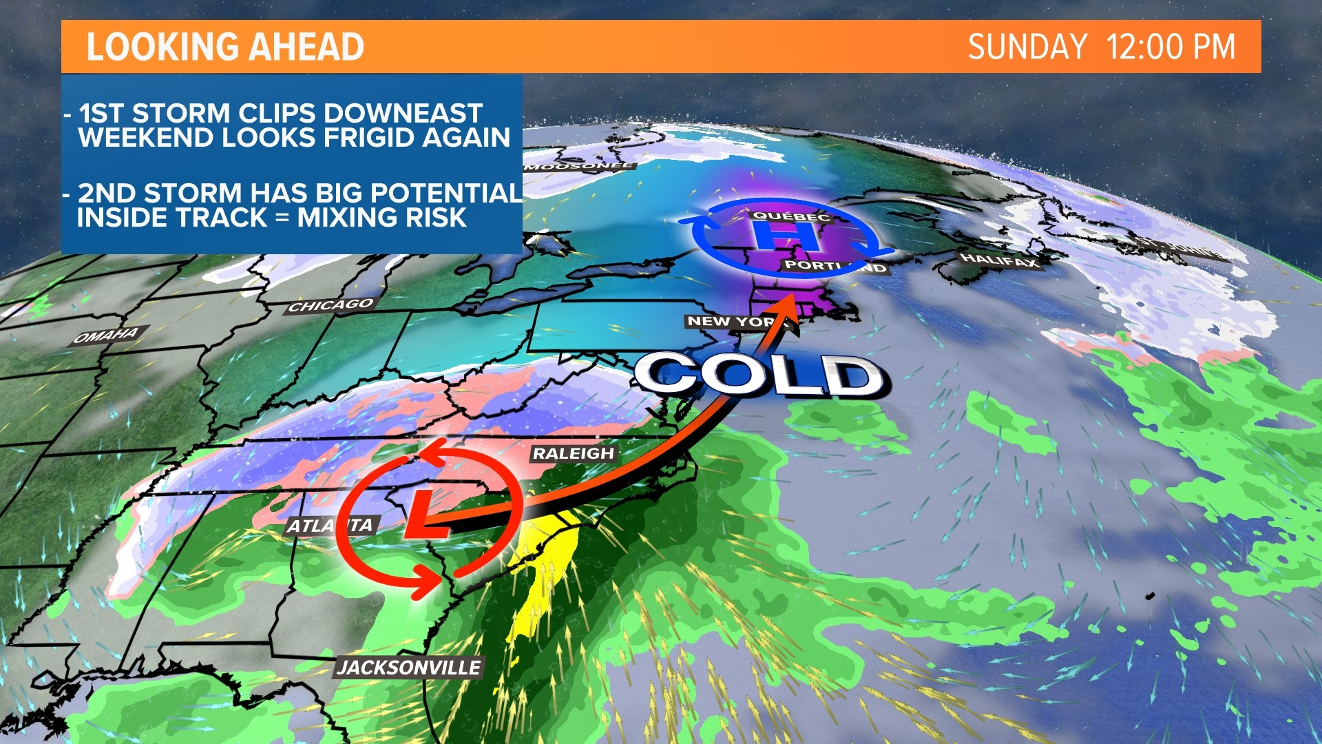 Bitter cold, messy storm in Maine the weekend of 1/15/22 ...