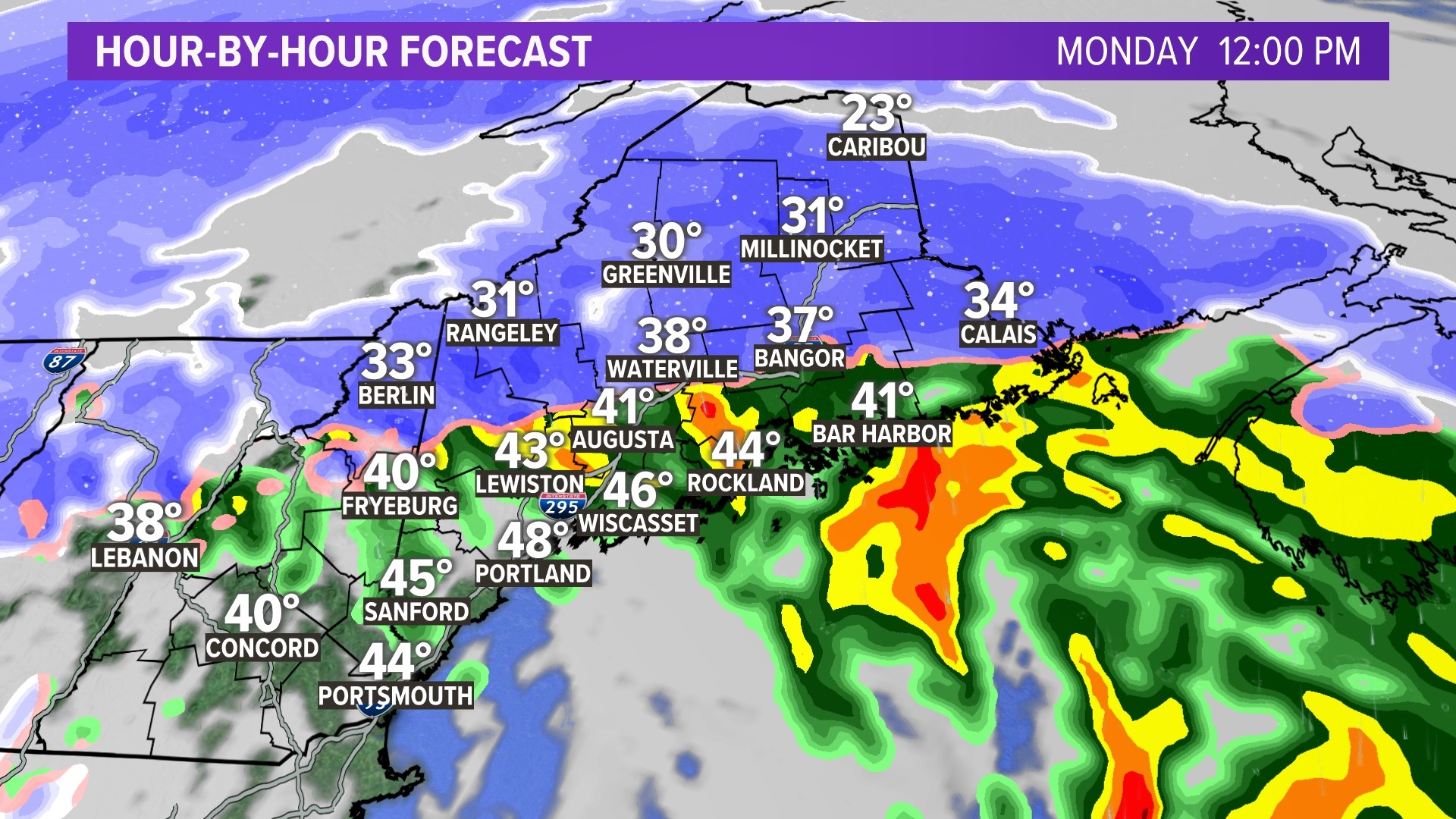 Strong winter storm brings snow, wind and rain to Maine on Monday ...