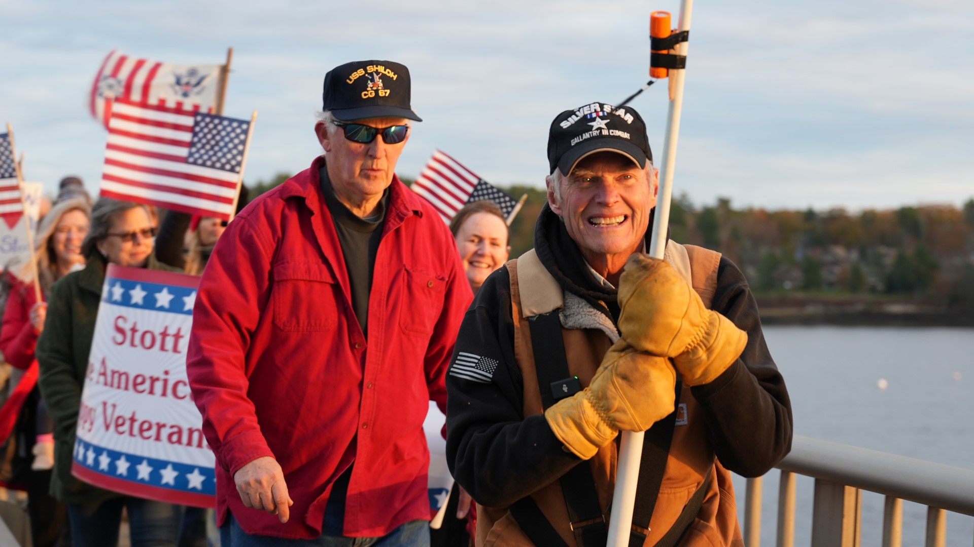 Stott Carleton began walking the bridge in 2019 in memory of his best friend, who was killed before the pair could return home together from Vietnam.