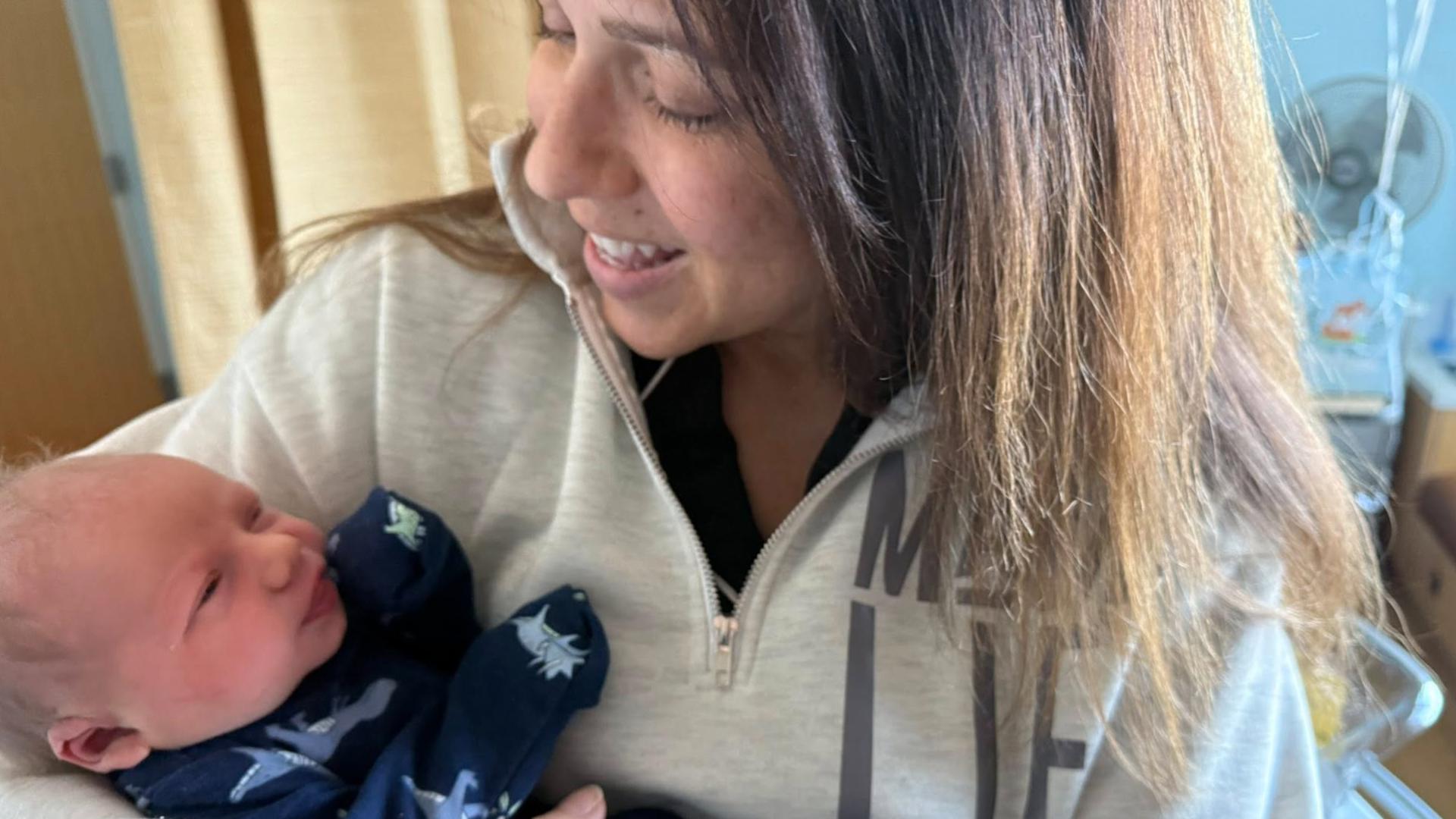 NEWS CENTER Maine's Amanda Hill had an extra special Mother's Day after giving birth to her son Casey.