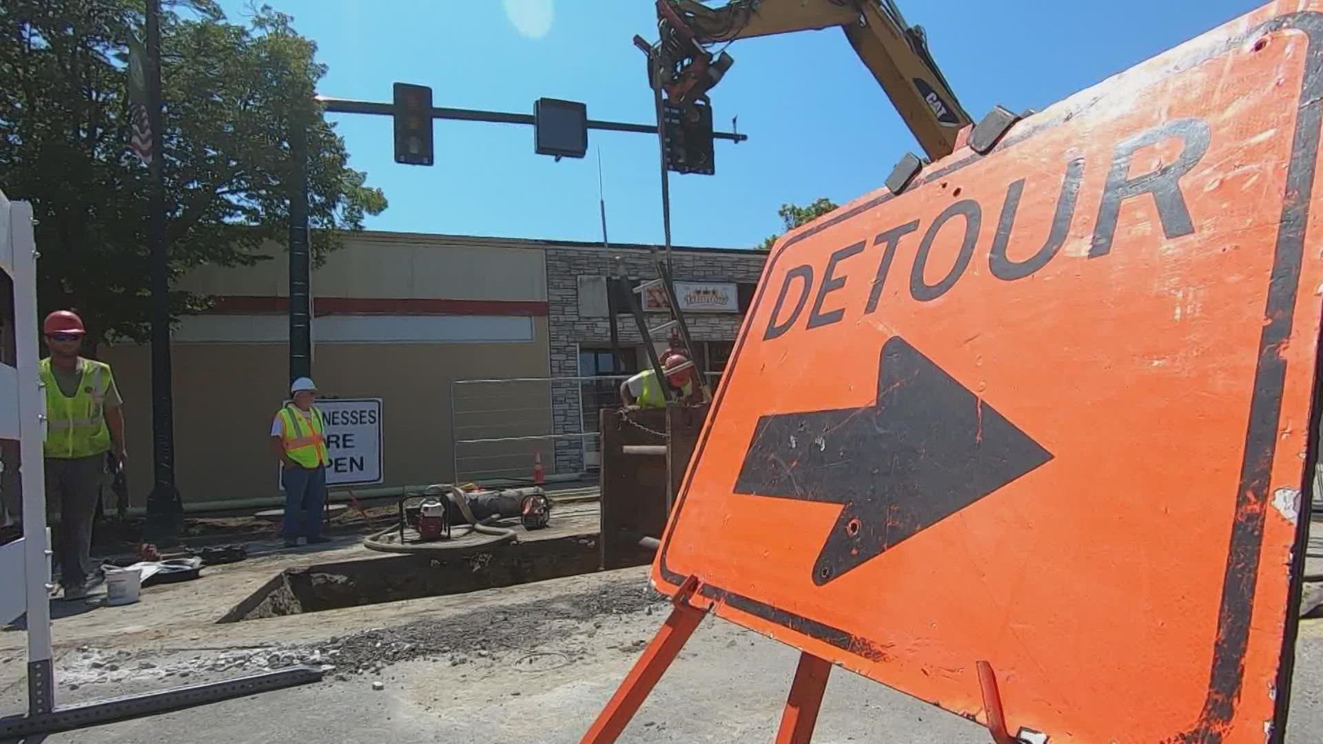 Some business owners say they noticed a dip in foot traffic into their stores due to the closure on Main Street between Bridge and Mechanic streets.