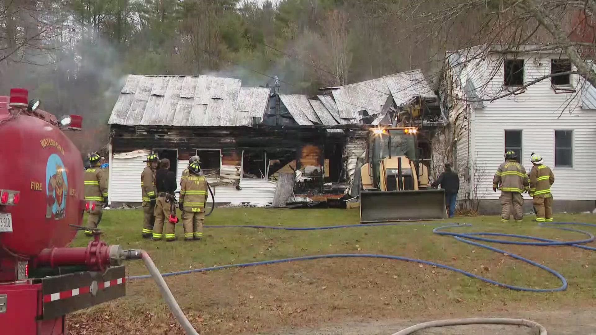 The house was built in the 1800s, and the building that was destroyed provided additional living quarters, the Waterford Fire Department said.