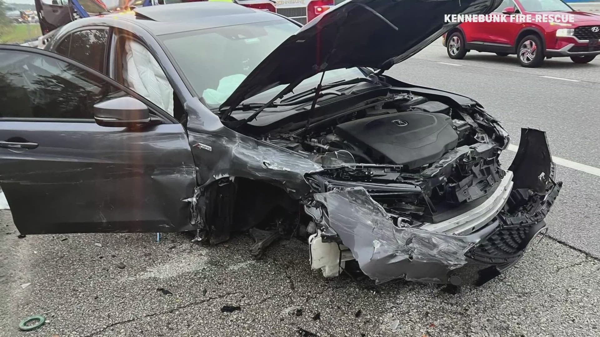 Three brought to hospital, one dog missing after I95 crash