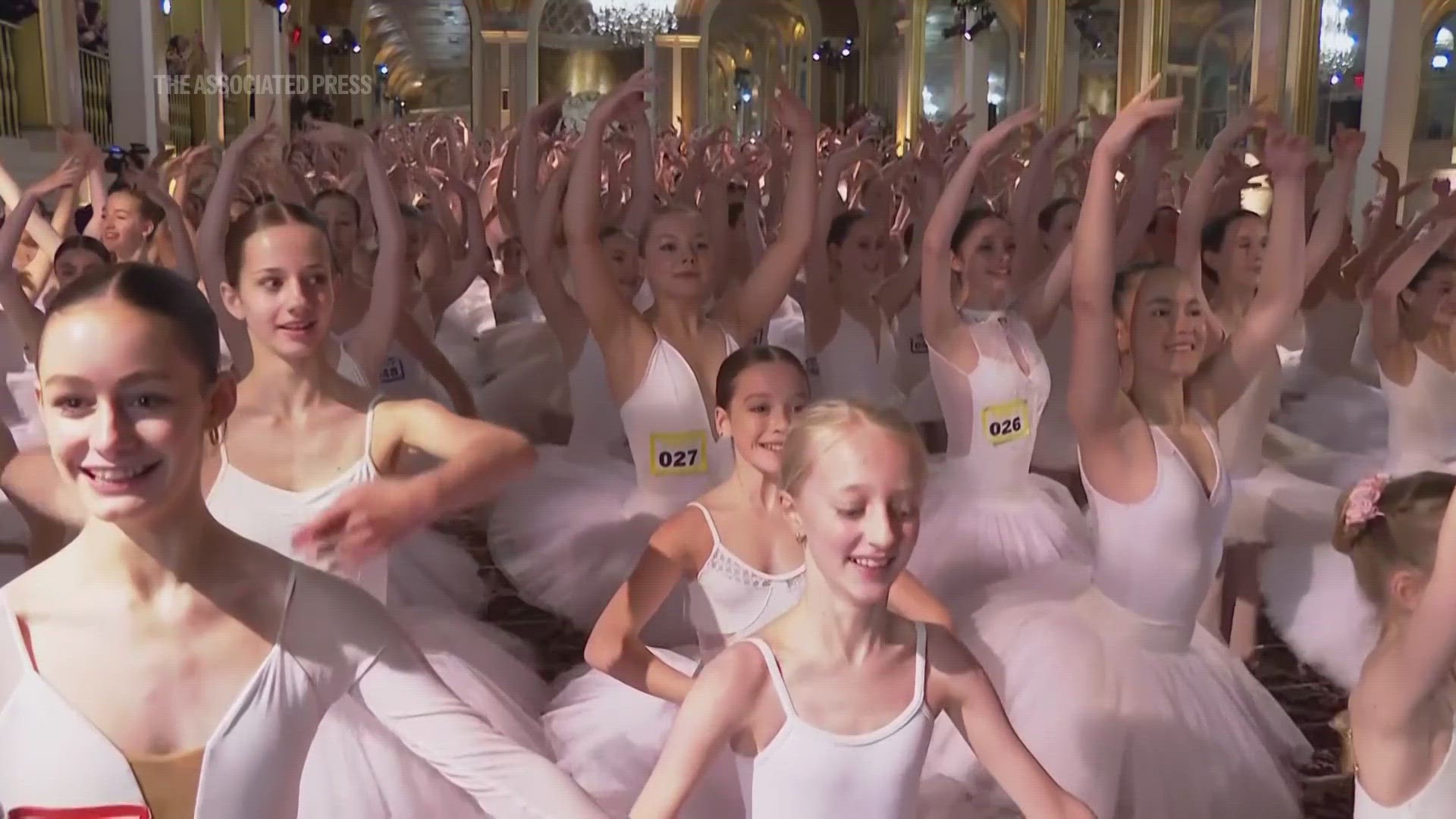 353 ballerinas from ages 9 through 19 participated in breaking the world record for dancing on pointe.