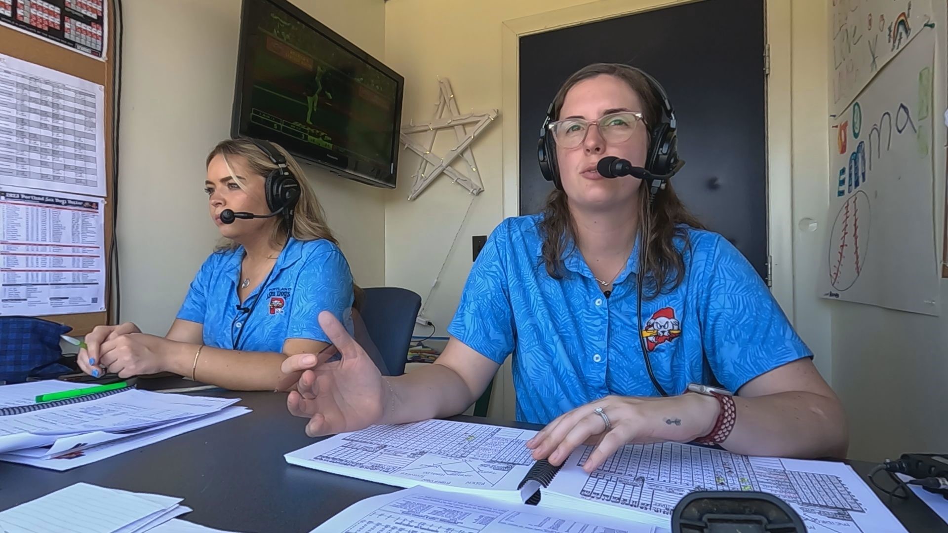 Emma Tiedemann and Rylee Pay are just the second pair of all-female announcers in professional baseball.