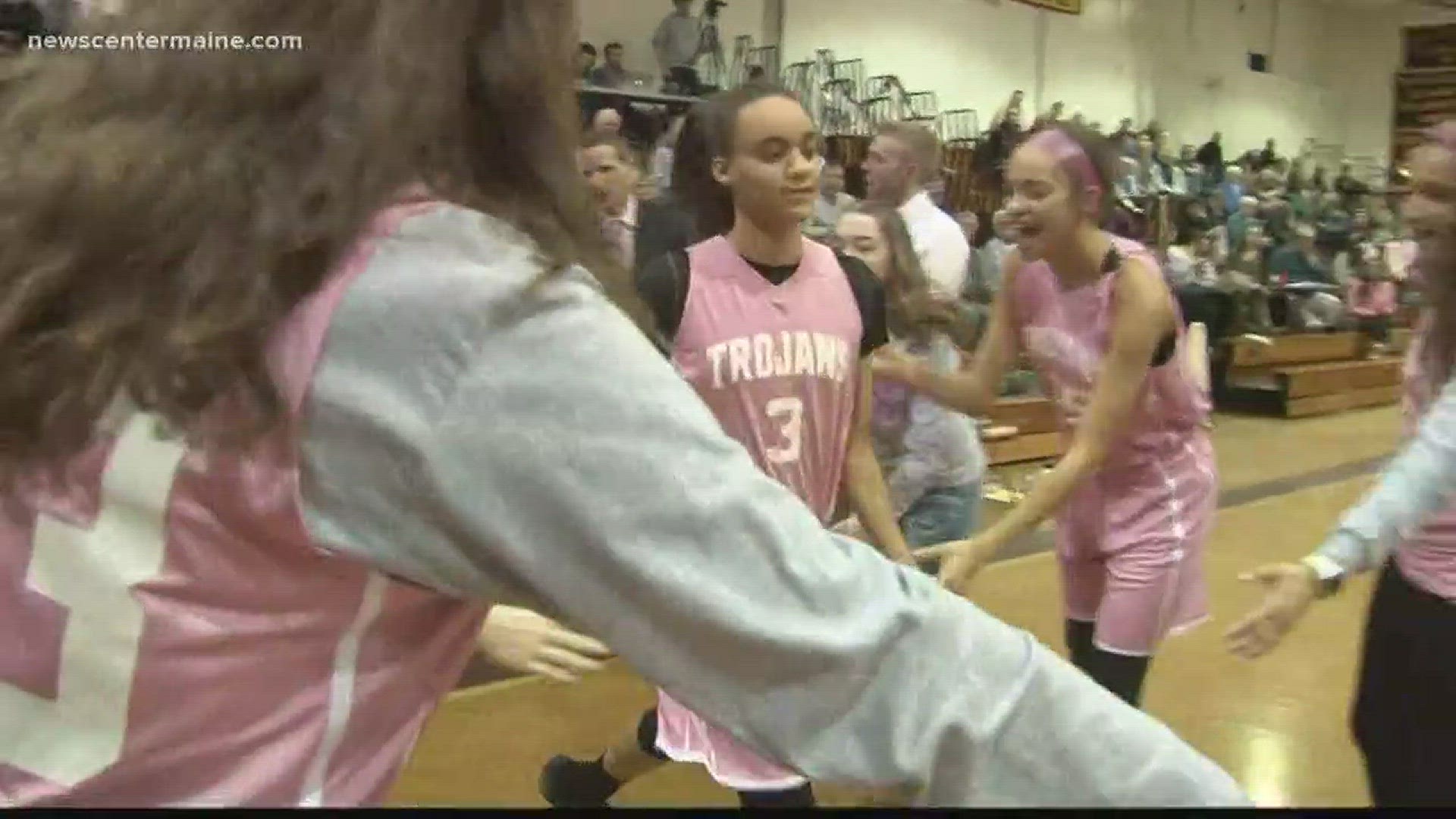 Girl basketball players at Thornton Academy held a Hoops For Hope event for the fourth year to raise money for those affected by cancer.