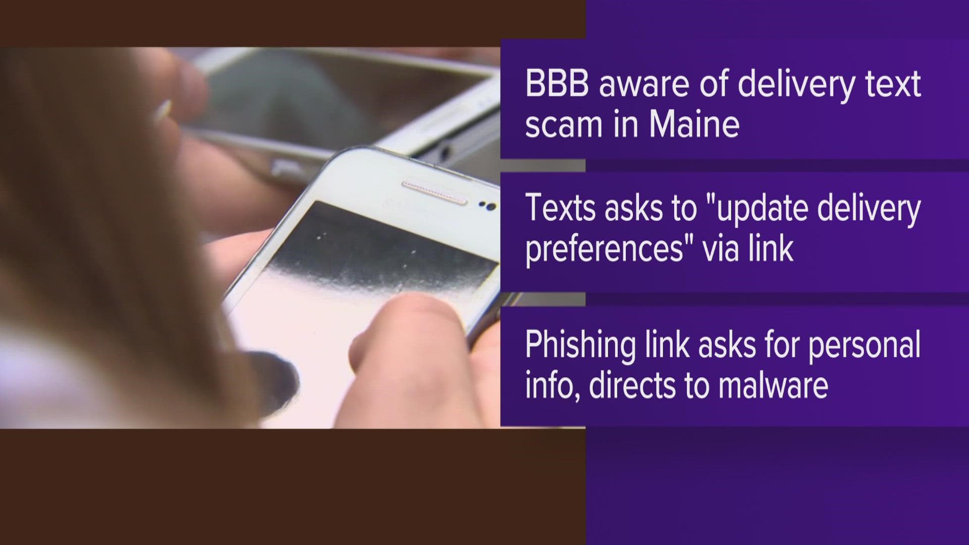 The text is a scam, and the scammers use the link to steal your personal information, according to BBB.
