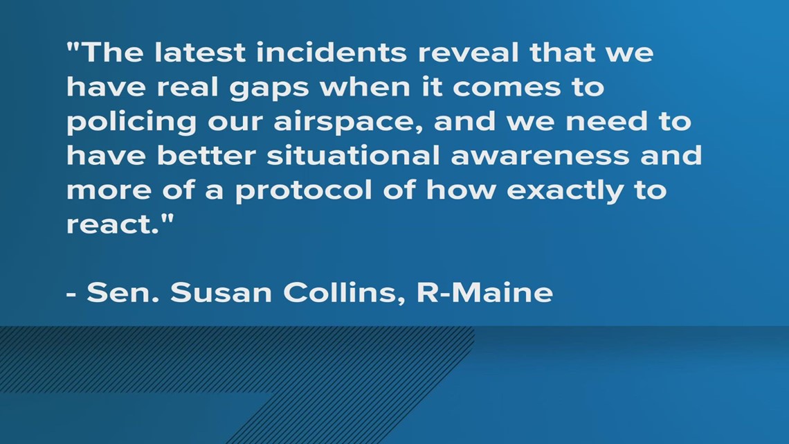 Maine Sen. Susan Collins urges US officials to develop better protocol for airspace policing