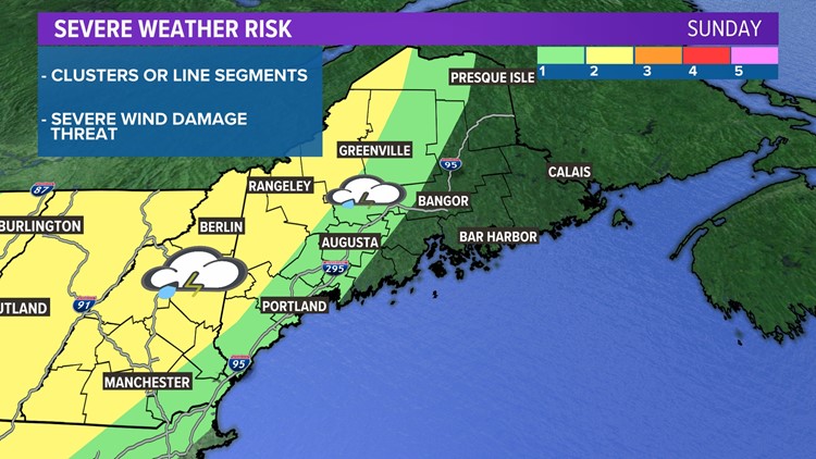 Severe thunderstorm risk in Maine this weekend