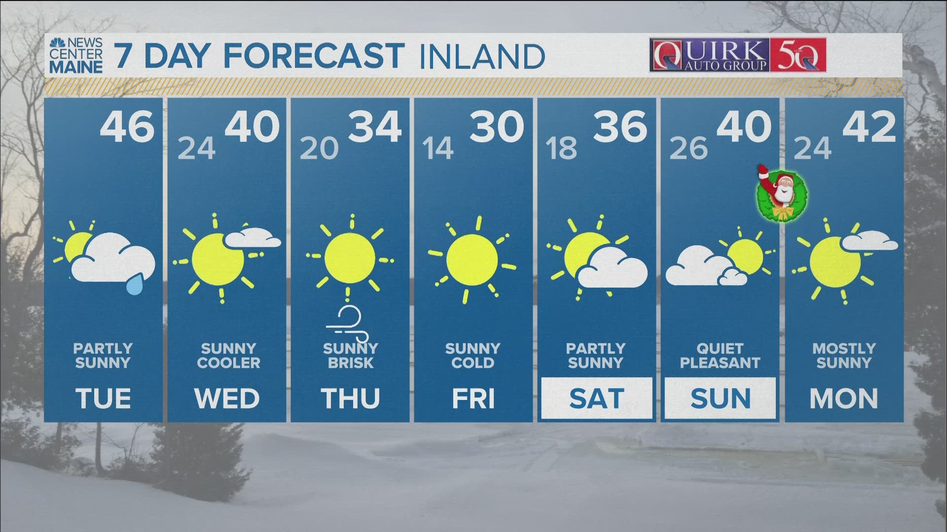 NEWS CENTER Maine Weather Video Forecast: UPDATE Tuesday, December 19, 2023. 4:30 am