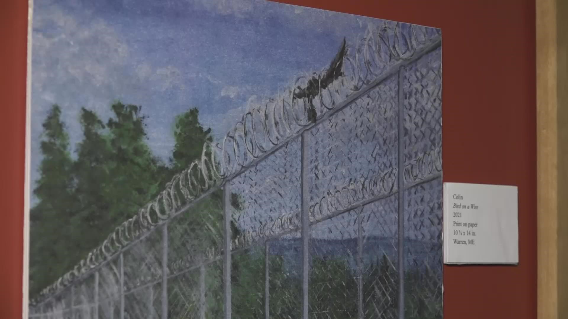 All pieces featured in the 'Freedom and Captivity: Maine Voices Beyond Prison Walls' exhibit at the Portland Media Center were created by prisoners in our state.
