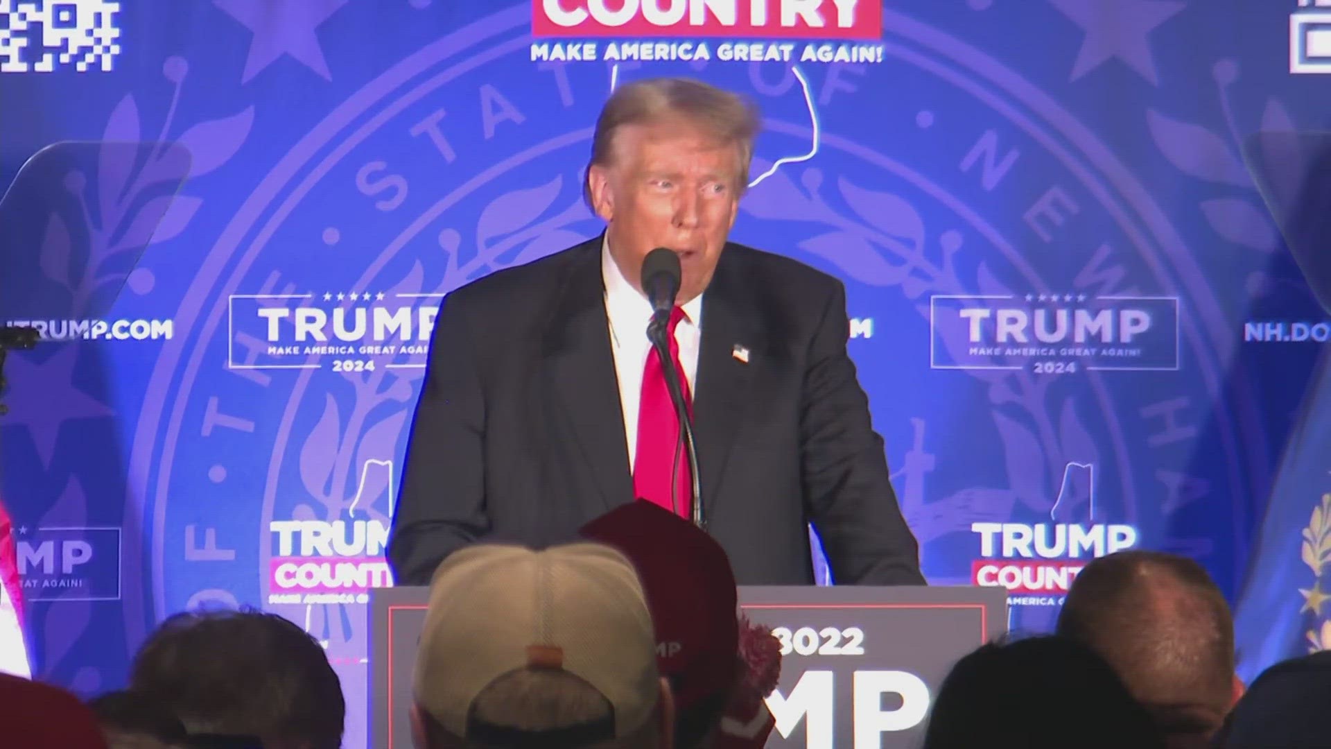 Trump was back on the campaign trail in Portsmouth, New Hampshire Wednesday night.