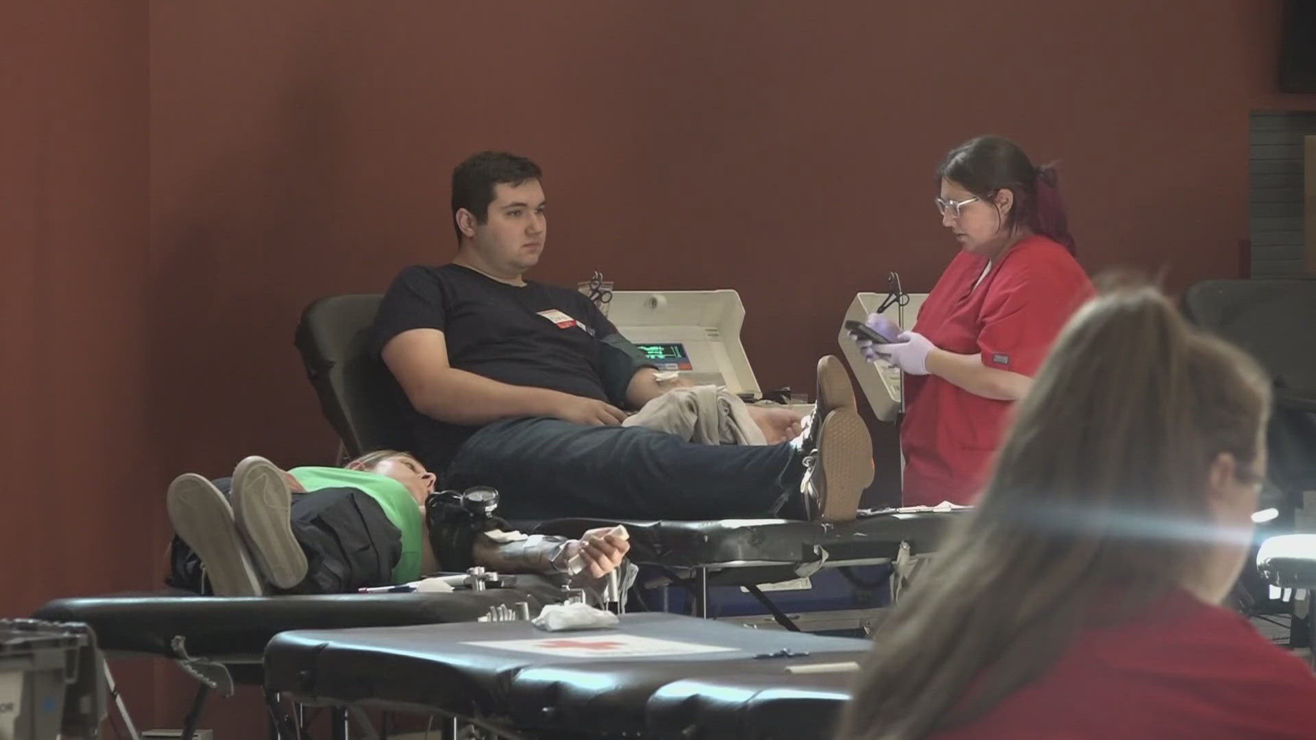 The American Red Cross says it's facing an emergency blood shortage and is looking to community blood drives to help. College students are stepping up to help.