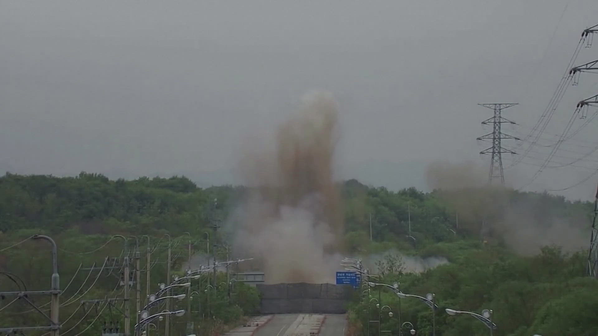 North Korea blew up sections of inter-Korean roads and rail lines. There were no reports of manager damage on the southern side of the border.