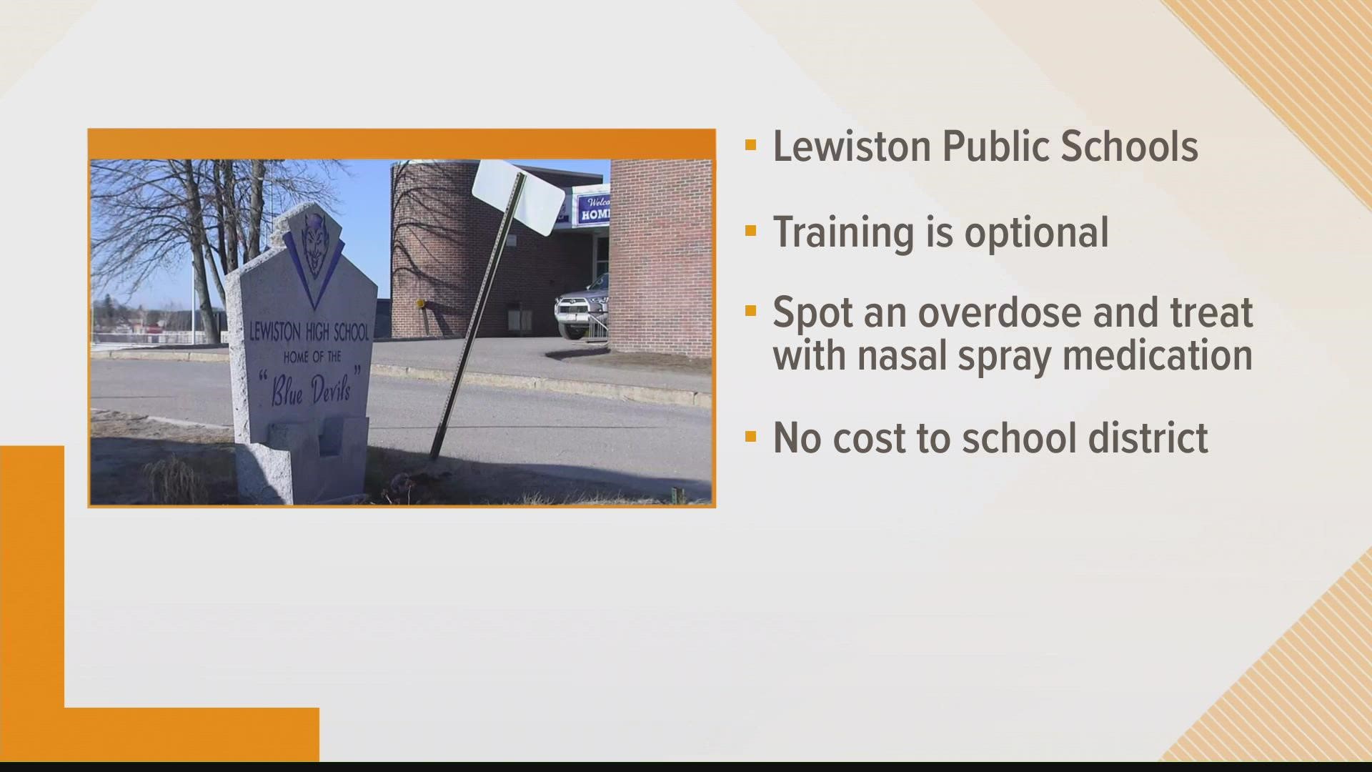 Teachers and staff in Lewiston schools will soon be offered training in the use of Narcan.