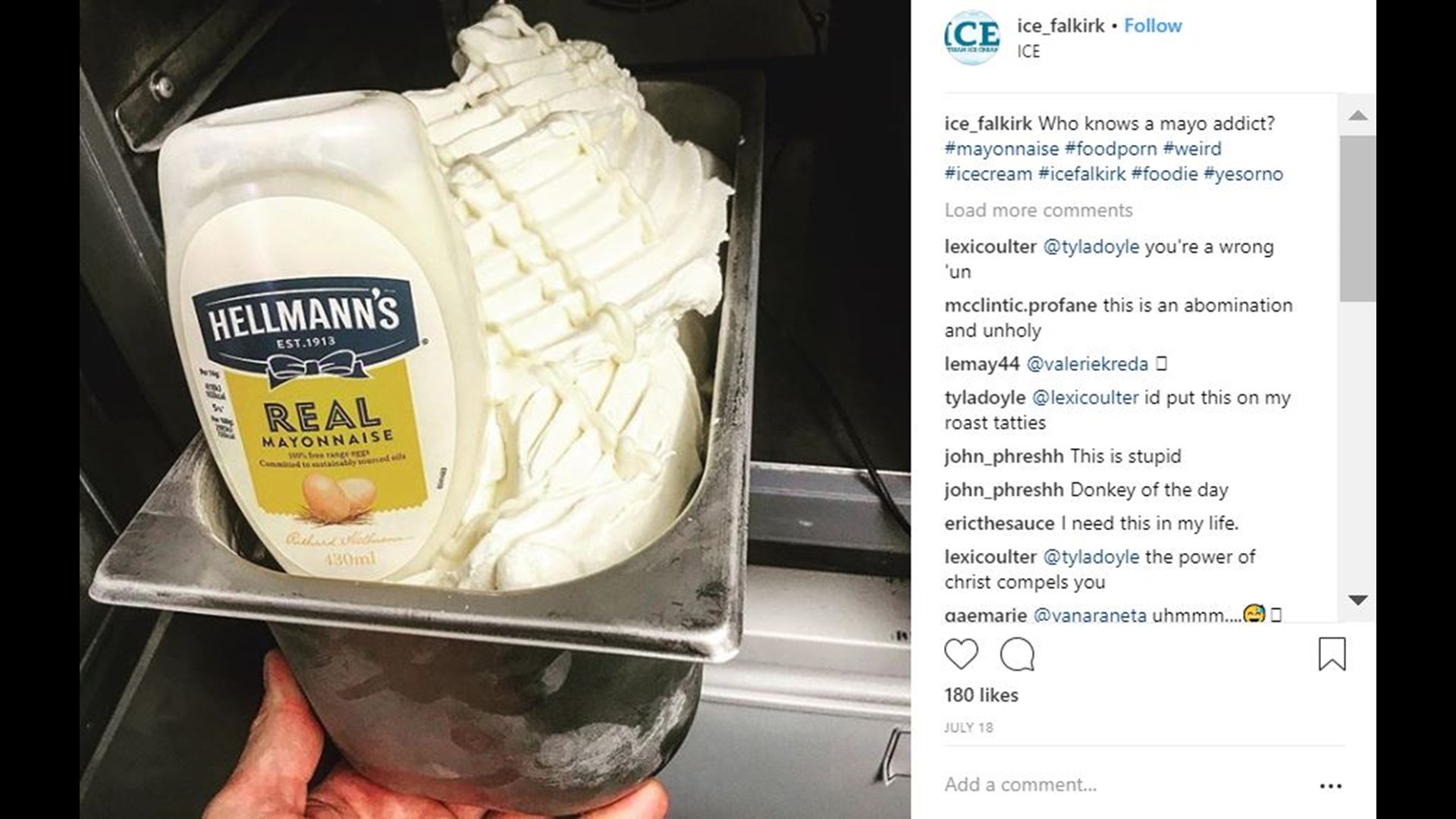 Delicious or disgusting? Scottish ice cream shop debuts mayo flavored